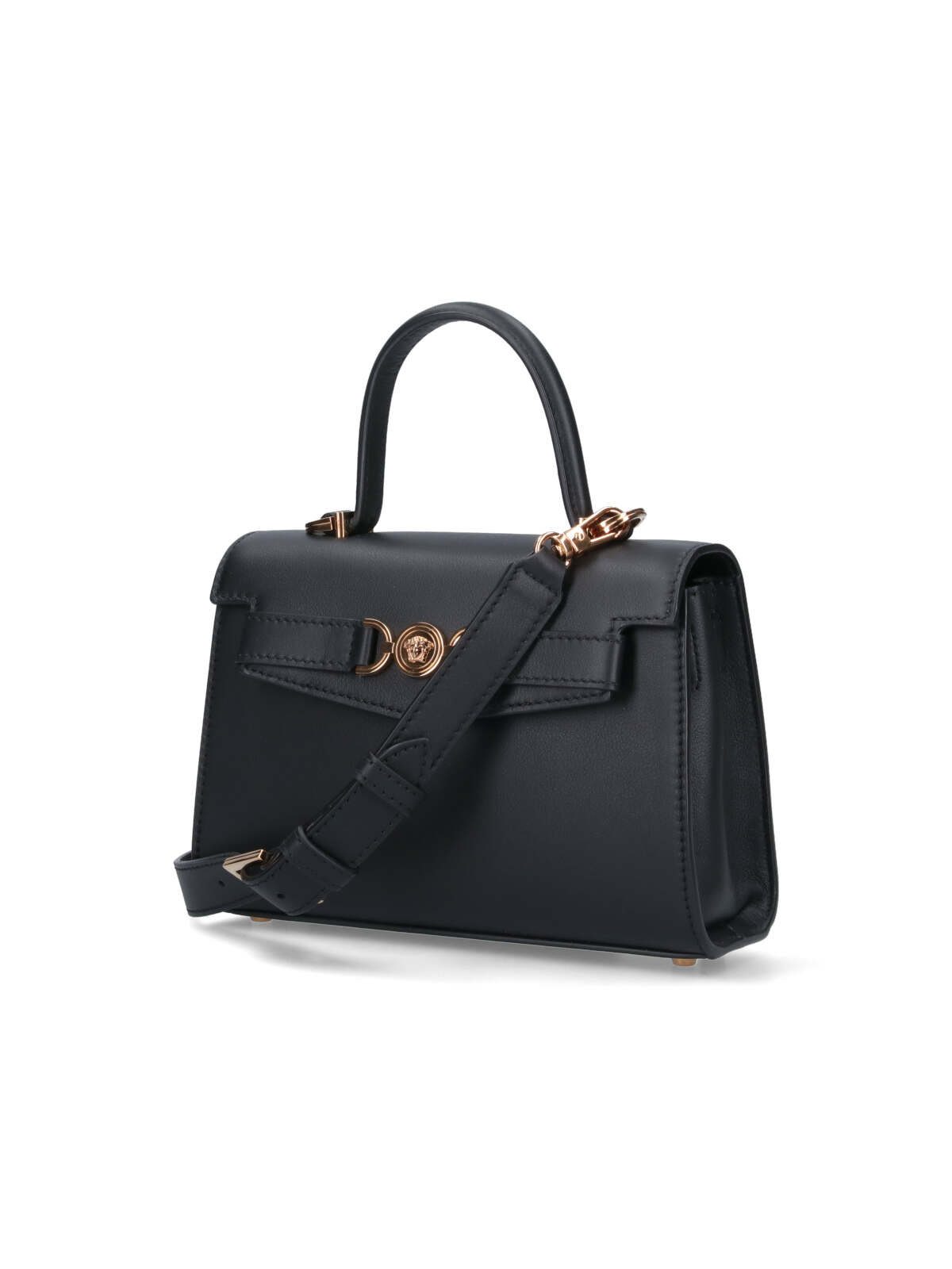 Shop Versace Medusa 95 Small Handbag In Black