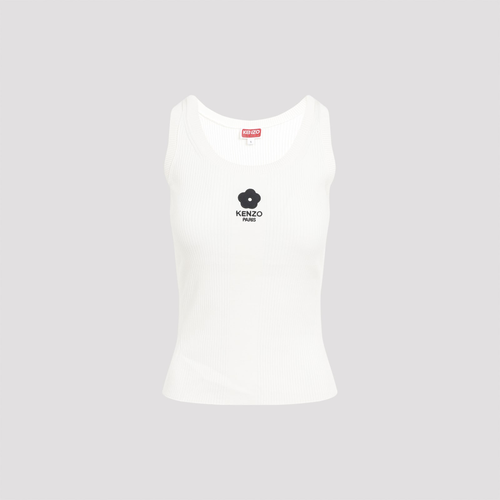 Shop Kenzo Boke 2.0 Ribbed Tank Top In White