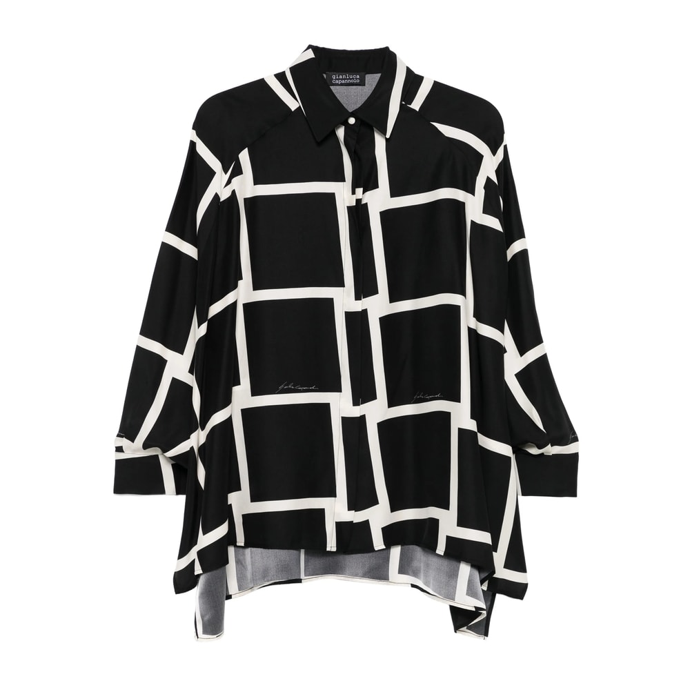 Gianluca Capannolo Button-up Long Sleeve Shirt In Black