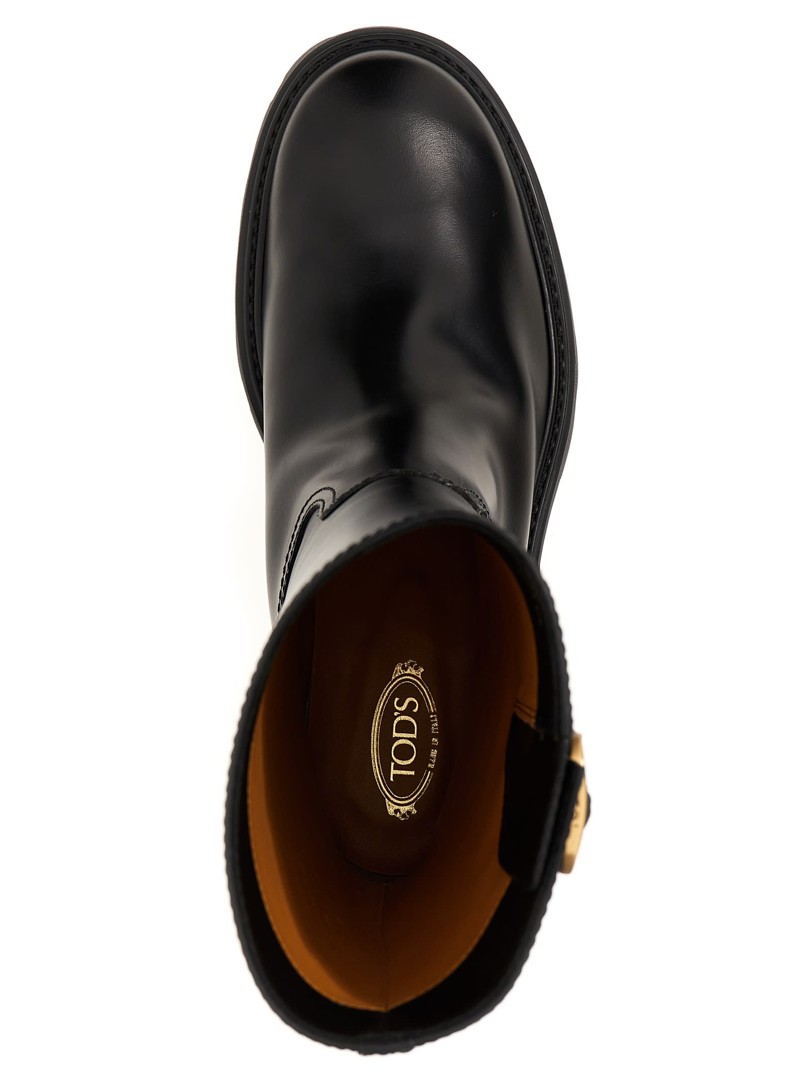 Tod's Buckle-detail Leather Boots In Black
