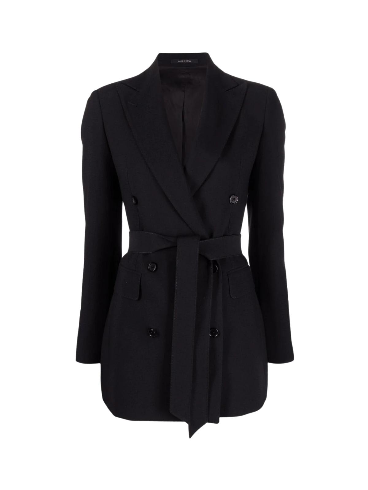 Tagliatore Double Breasted Crepe Blazer With Belt