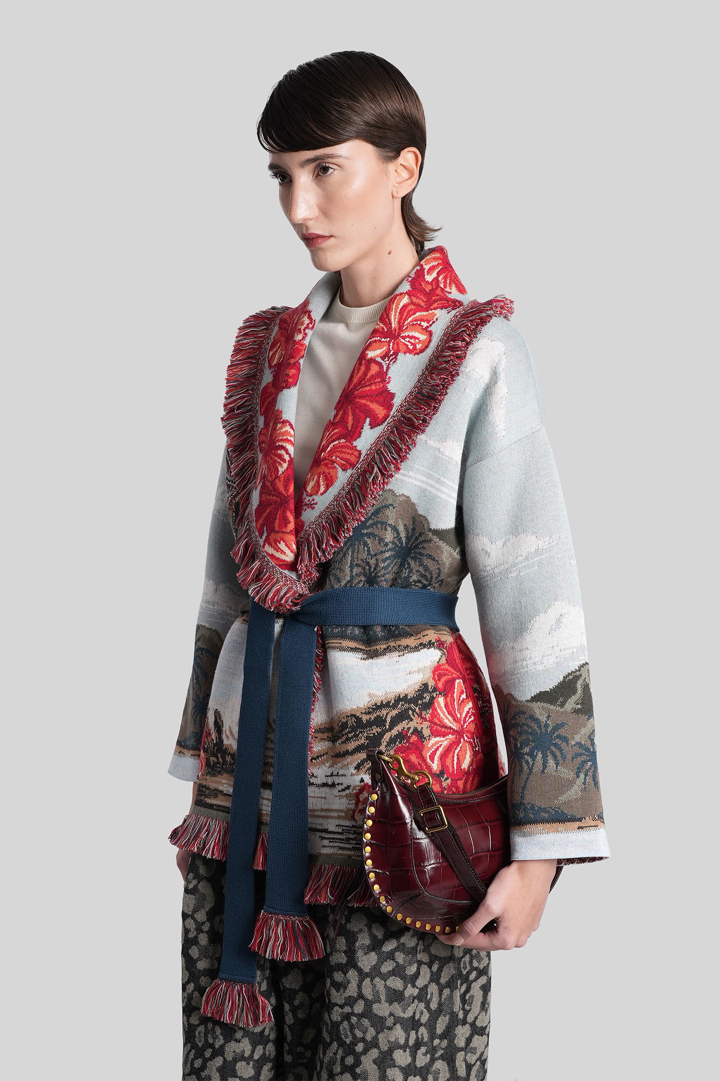 Alanui Cardigan In Multicolor Wool In Multi