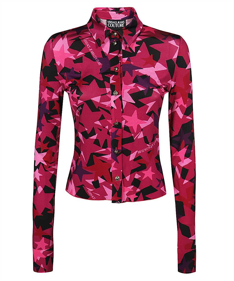 Versace Jeans Couture Printed Viscose Shirt In Pink