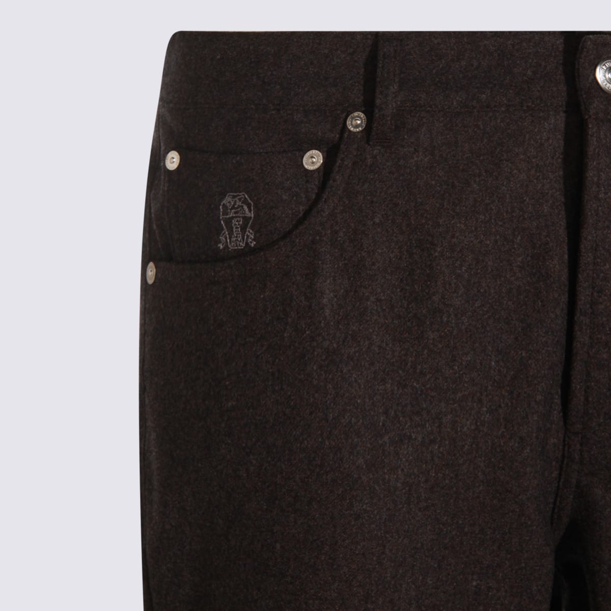 Brunello Cucinelli Relaxed Fit Trousers With Practical Elements In Brown