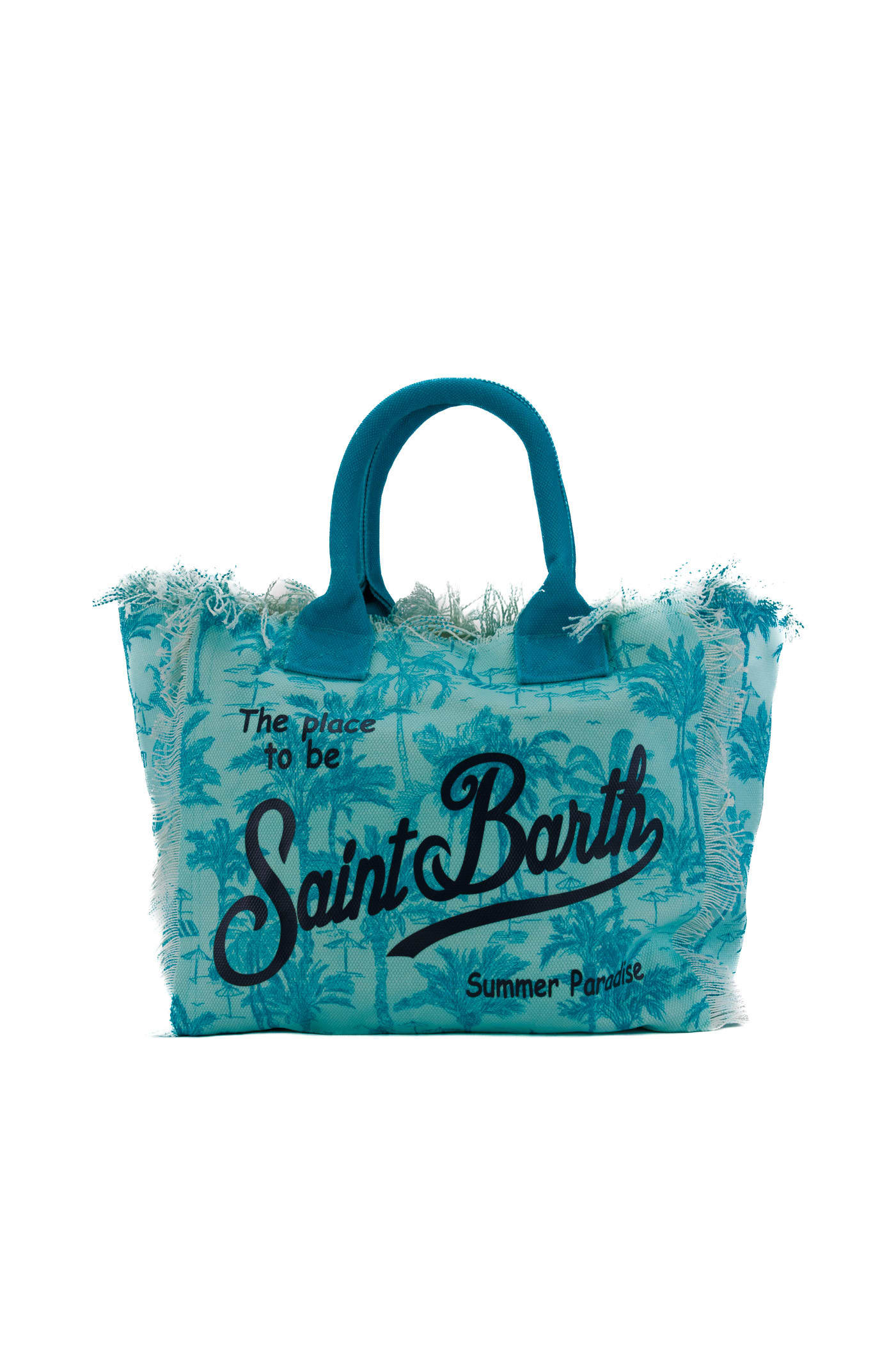 Shop Mc2 Saint Barth Vanity Saint Beach Bag In Light Blue Canvas