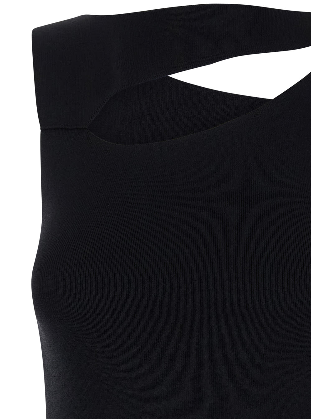 Shop Semicouture Knit Sleeveless Top In Nero