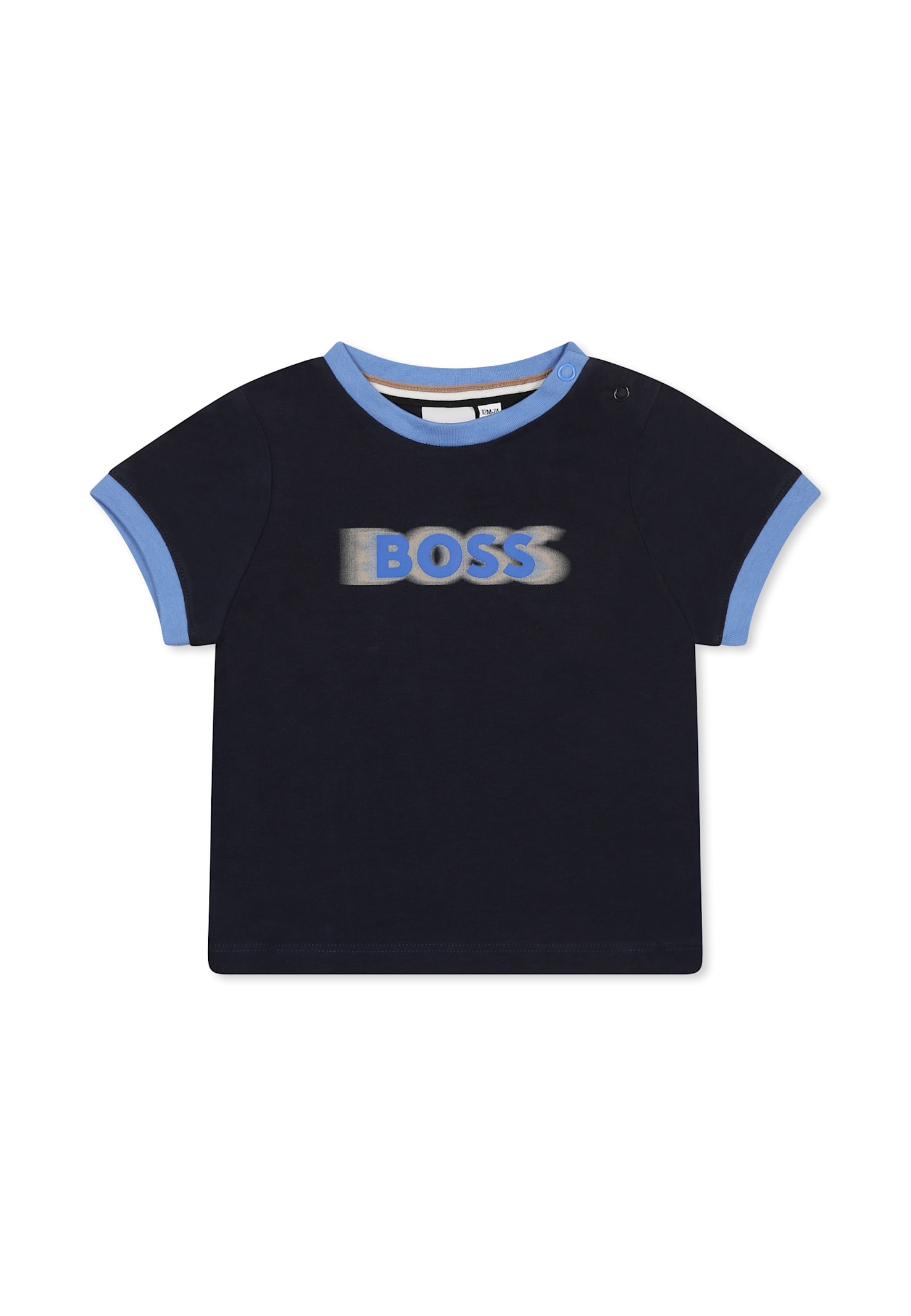 Hugo Boss Blue T-shirt For Baby Boy With Logo In Blue