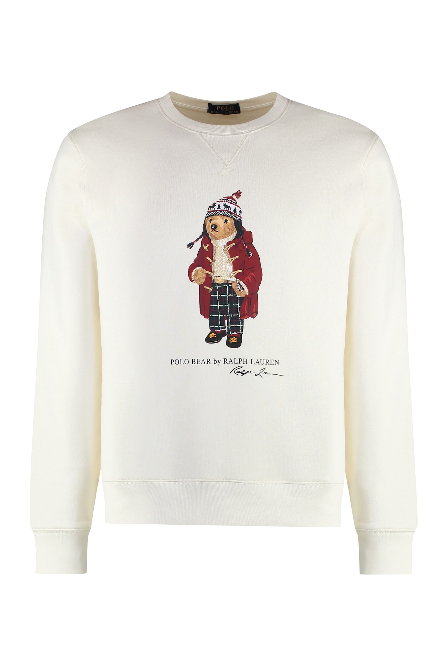 Shop Ralph Lauren Cotton Crew-neck Sweatshirt In F24 Nevis Holiday Bear