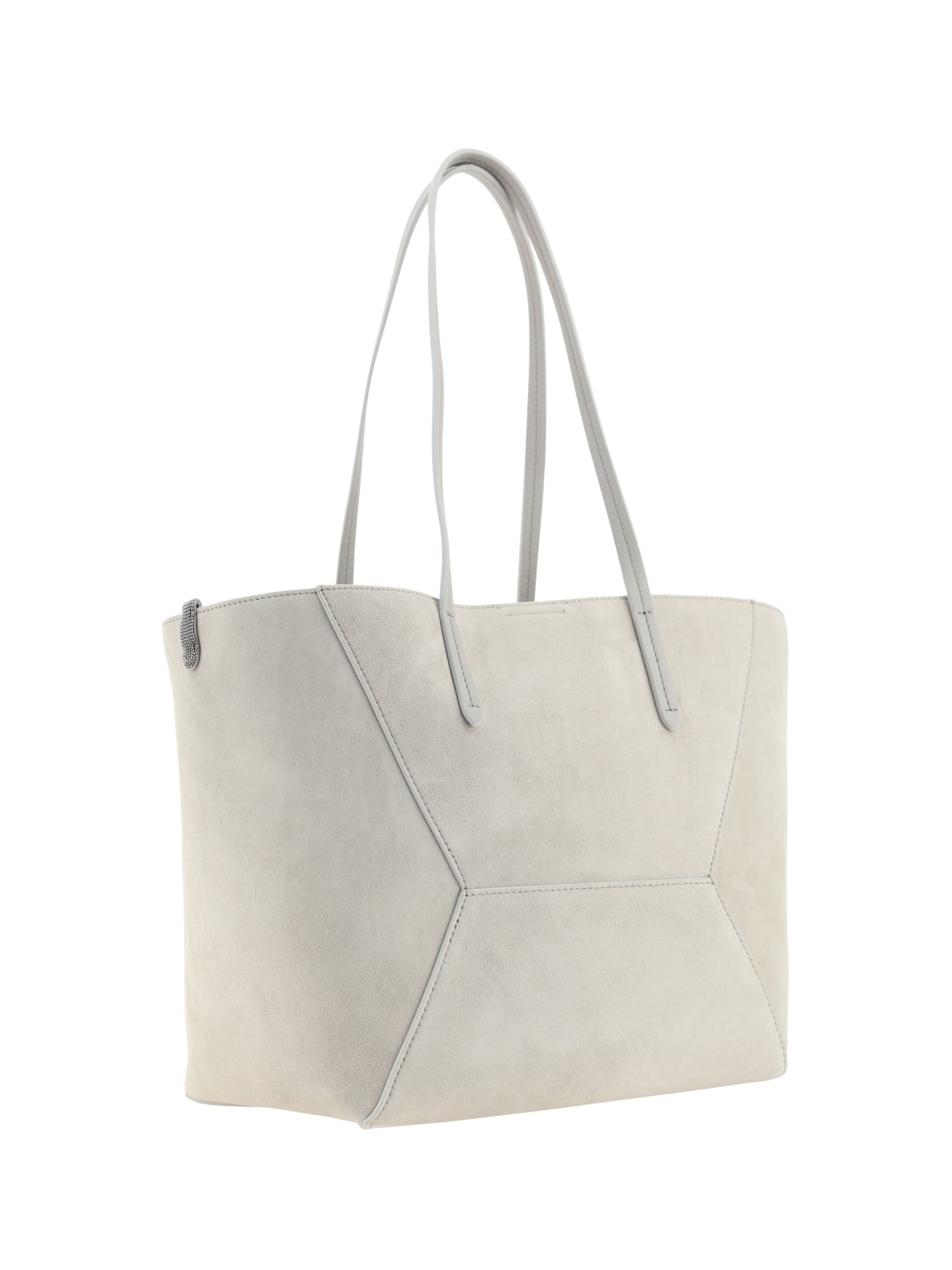 Shop Brunello Cucinelli Shoulder Bag In Quarzo