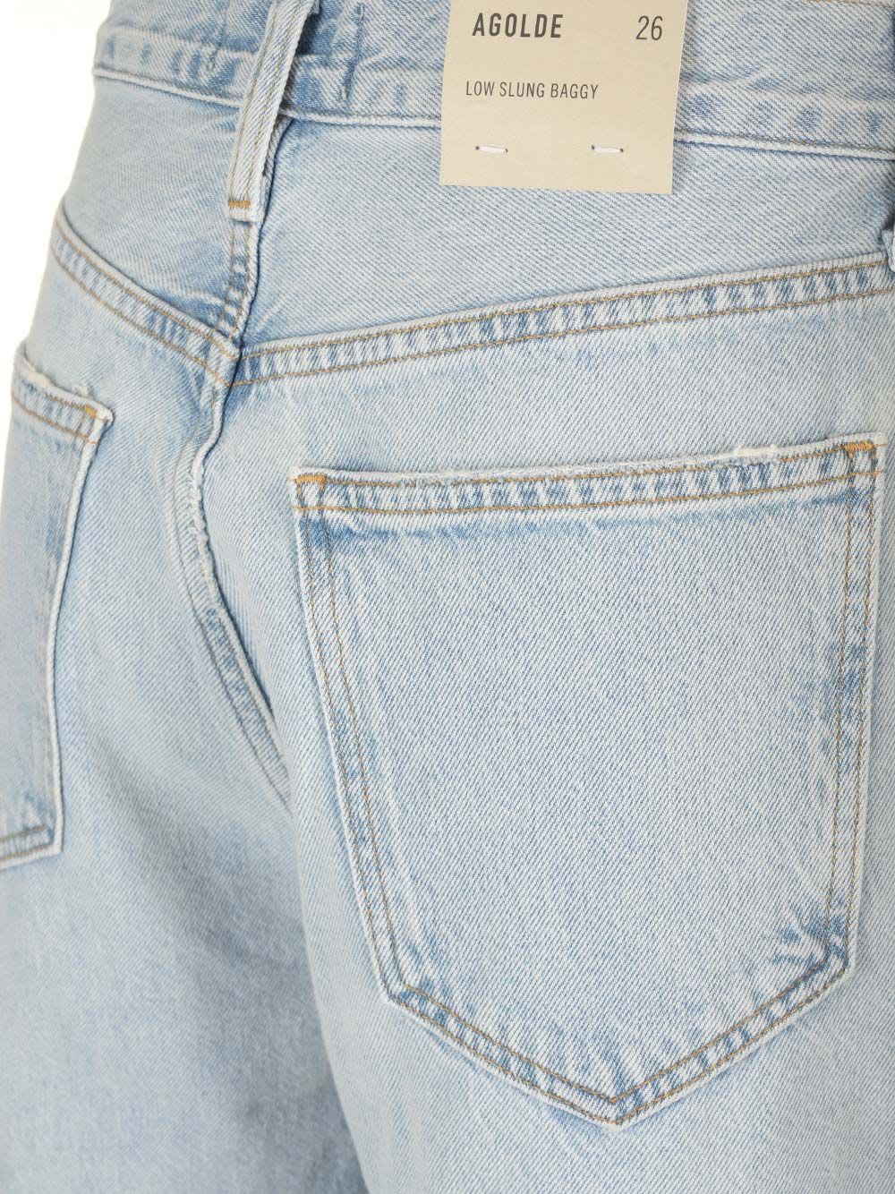 Shop Agolde Slung Baggy Fit Jeans In Light Blue