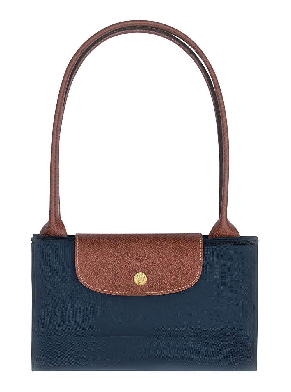 Longchamp Le Pliage Original Blue Shoulder Bag With Embossed Logo In Canvas Woman In Blue