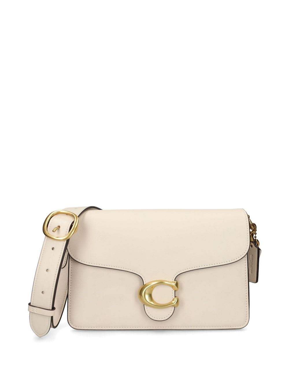 Coach Chain Tabby Chalk Leather Shoulder Bag In Neutral