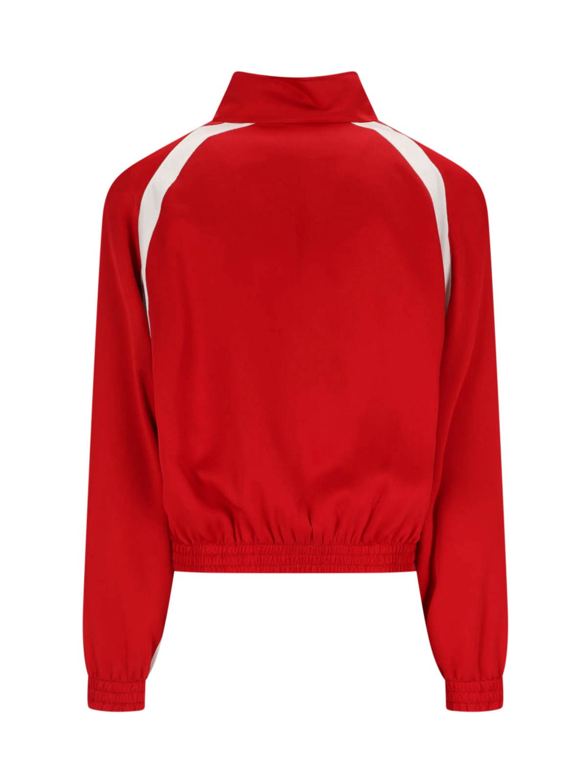 Saint Laurent Teddy Zip Bomber Jacket In Red