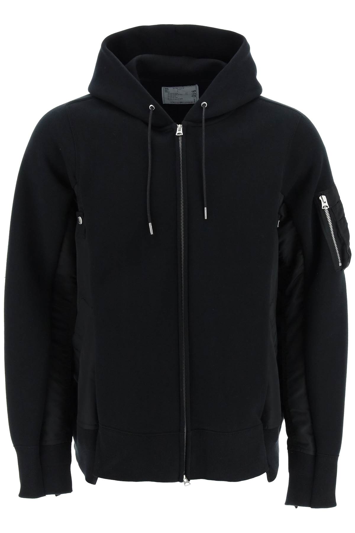 Oversized Zip-up Hoodie With Nylon Inserts