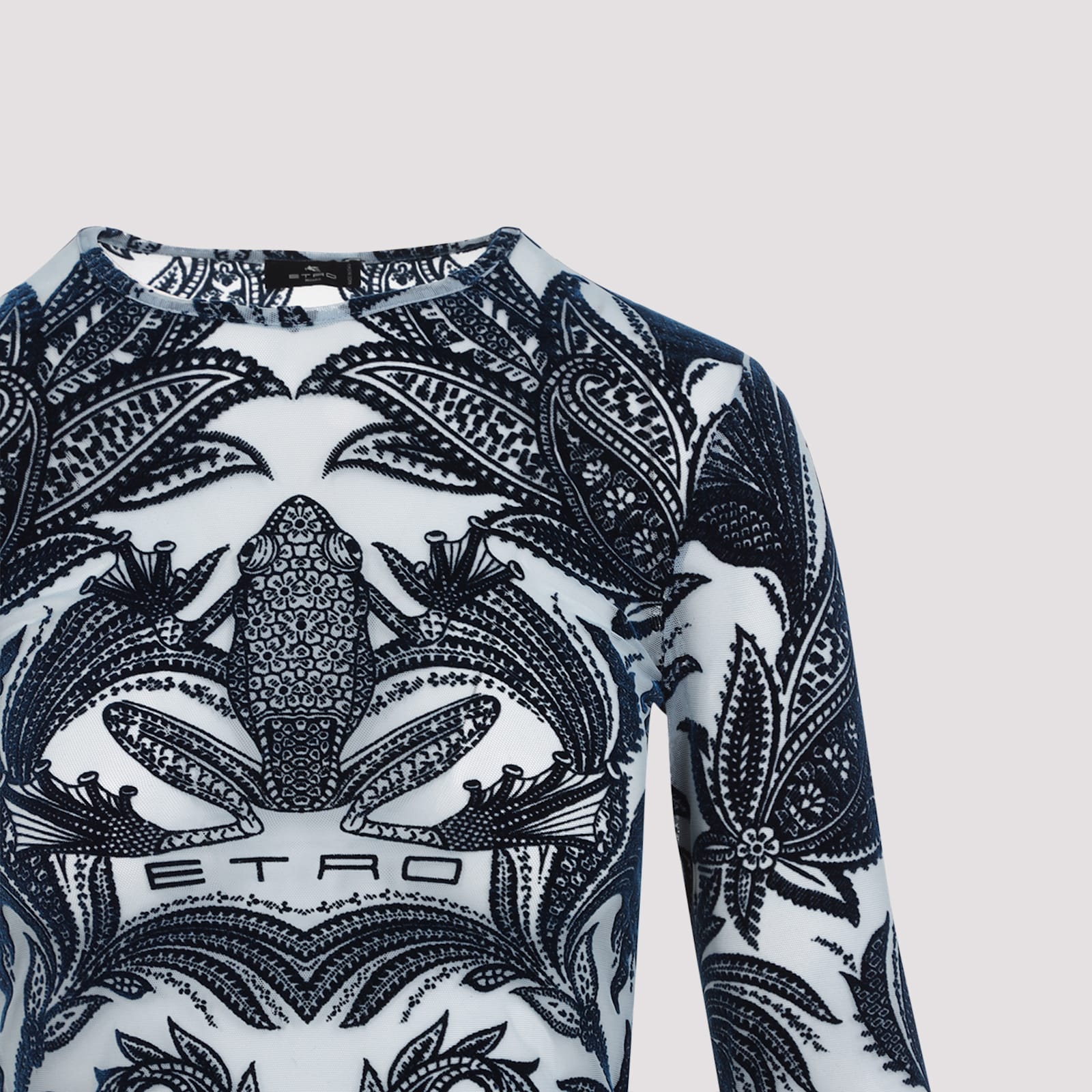Etro Signature Print Long-sleeved Top In Multicolor