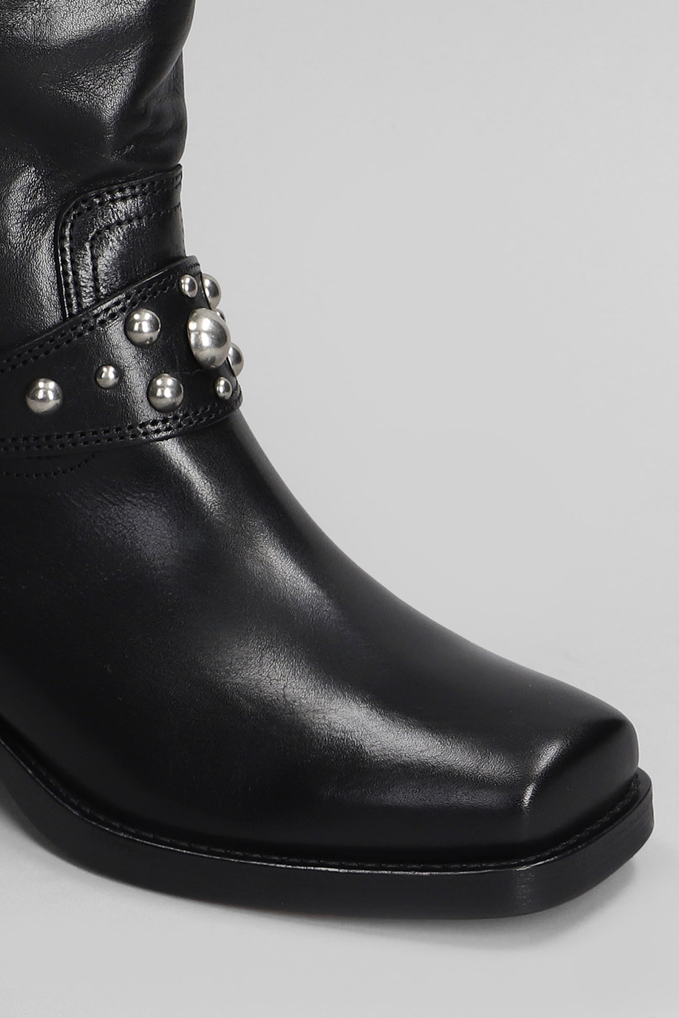 Shop Isabel Marant Antya Low Heels Ankle Boots In Black Leather