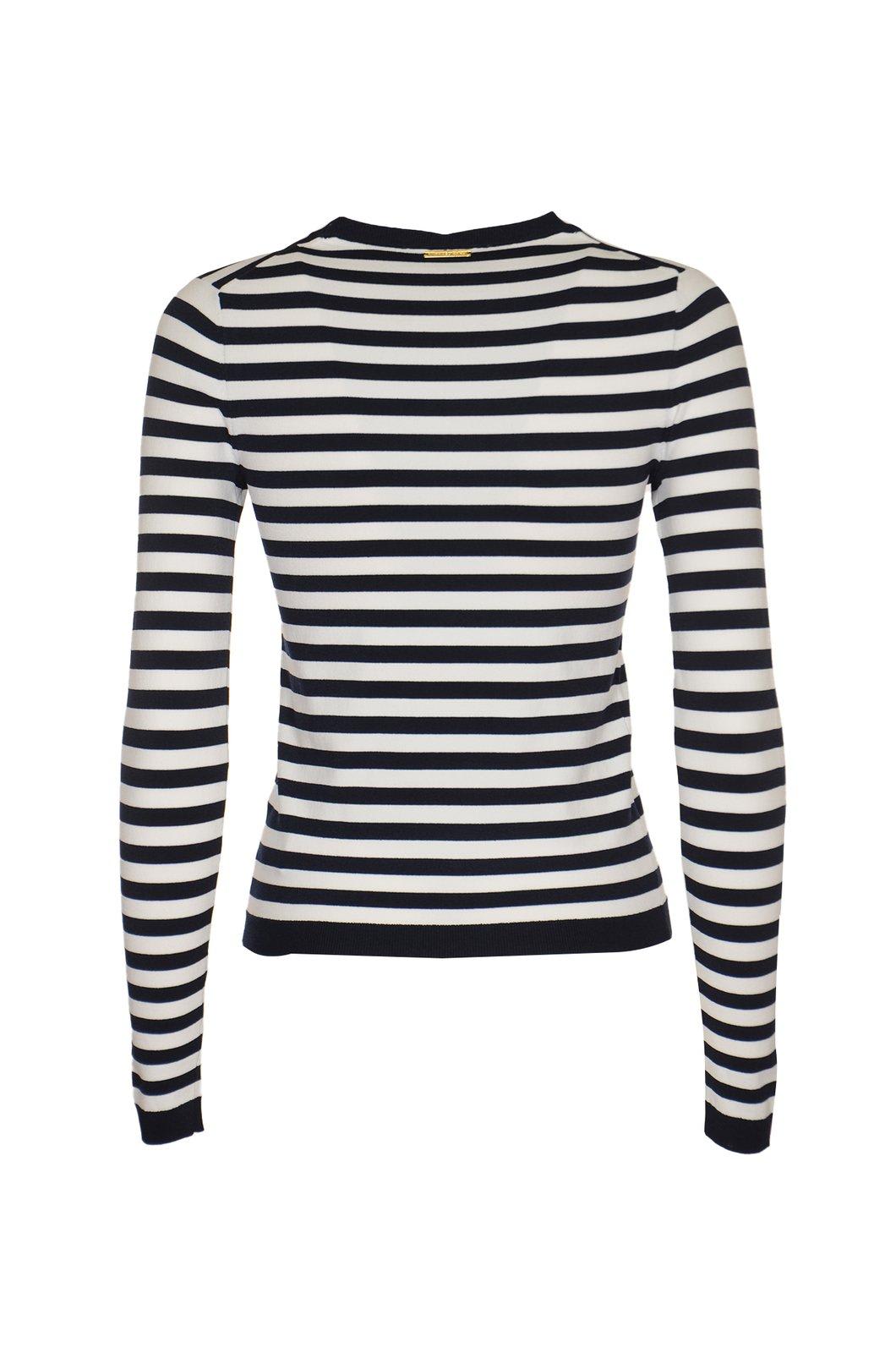 Michael Kors Striped Fine-knit Jumper In Blu-b.co