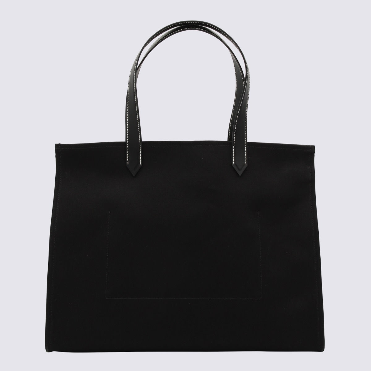 Shop Balmain Black Cotton Tote In Ivorie/noir