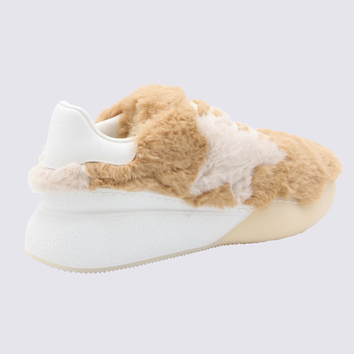 Shop Stella Mccartney Caramel Brown Fleece Loop Sneakers In Beige