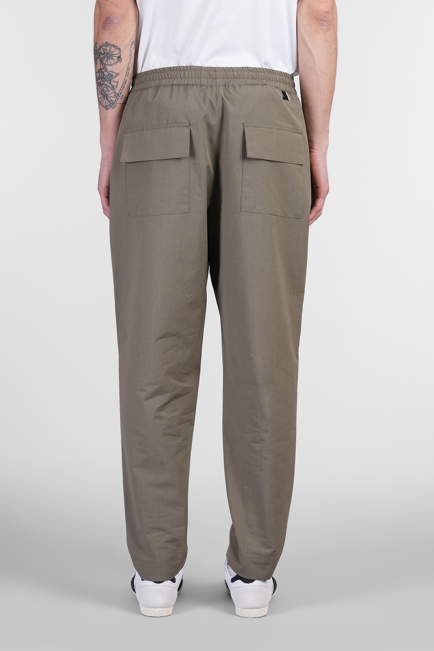 Low Brand George Pants In Green Wool In Green