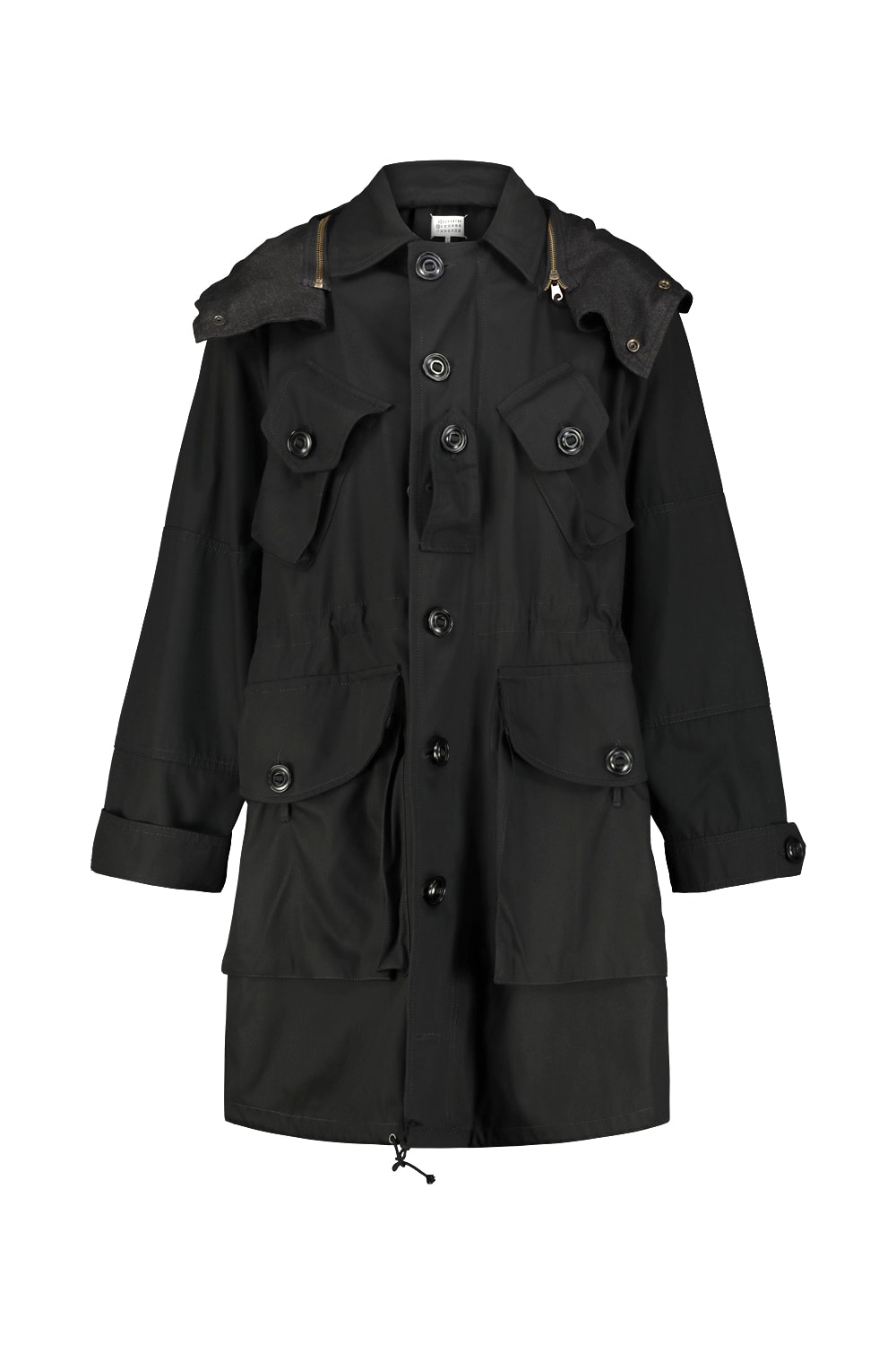 Maison Margiela Hooded Cotton Jacket In Black