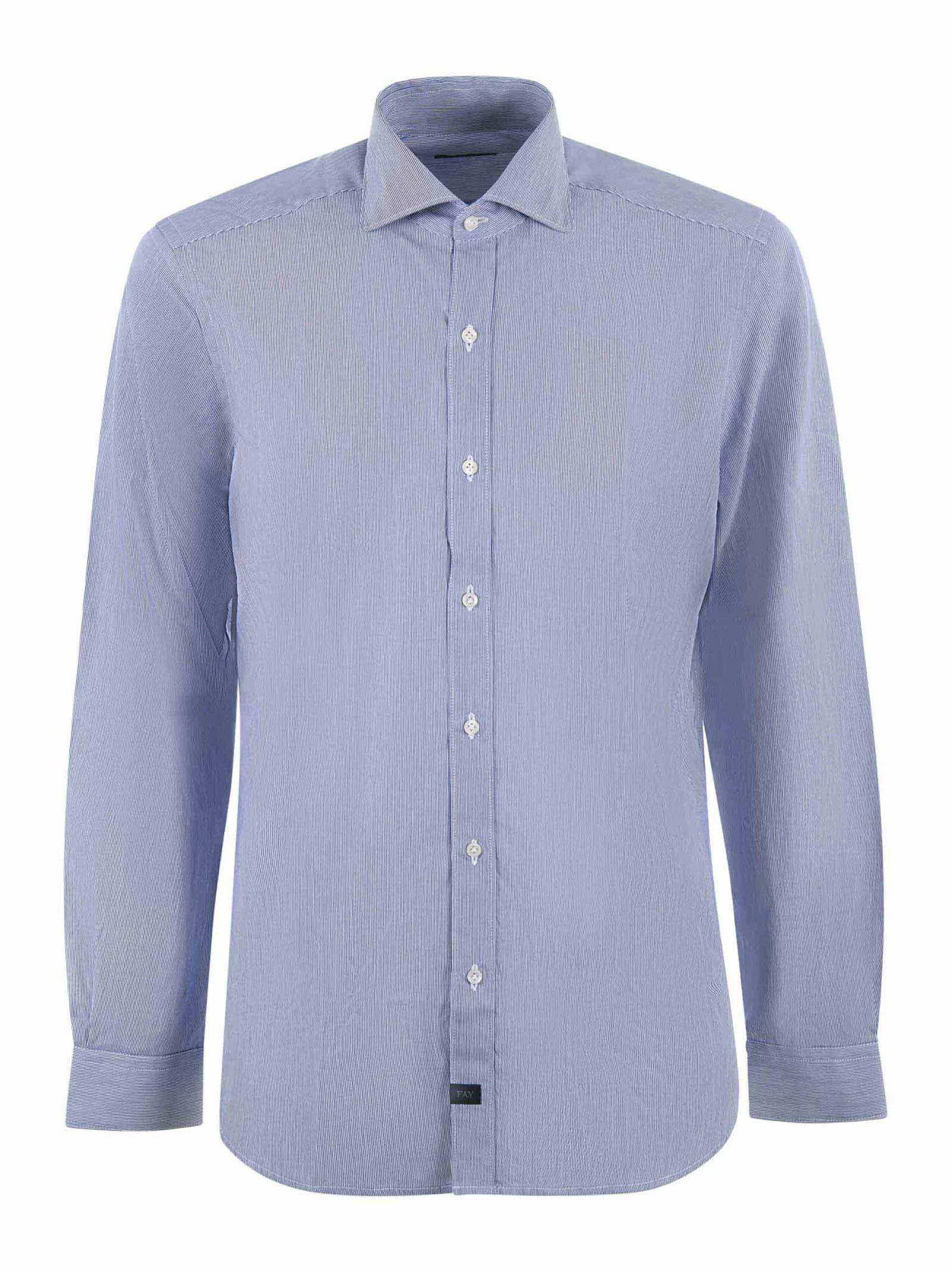 Fay Shirt In Bianco/blu