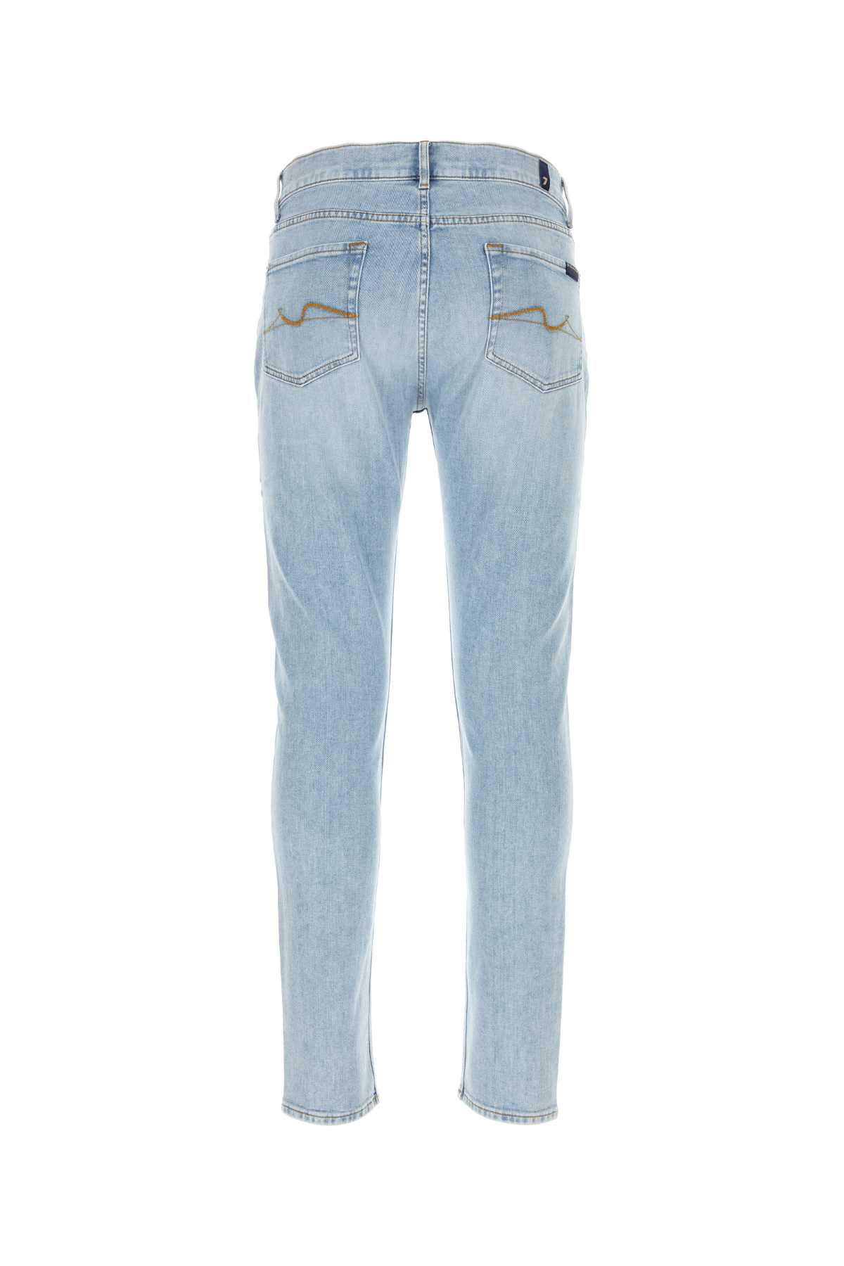 Shop 7 For All Mankind Stretch Denim Slimmy Tapered Jeans In Lightblue