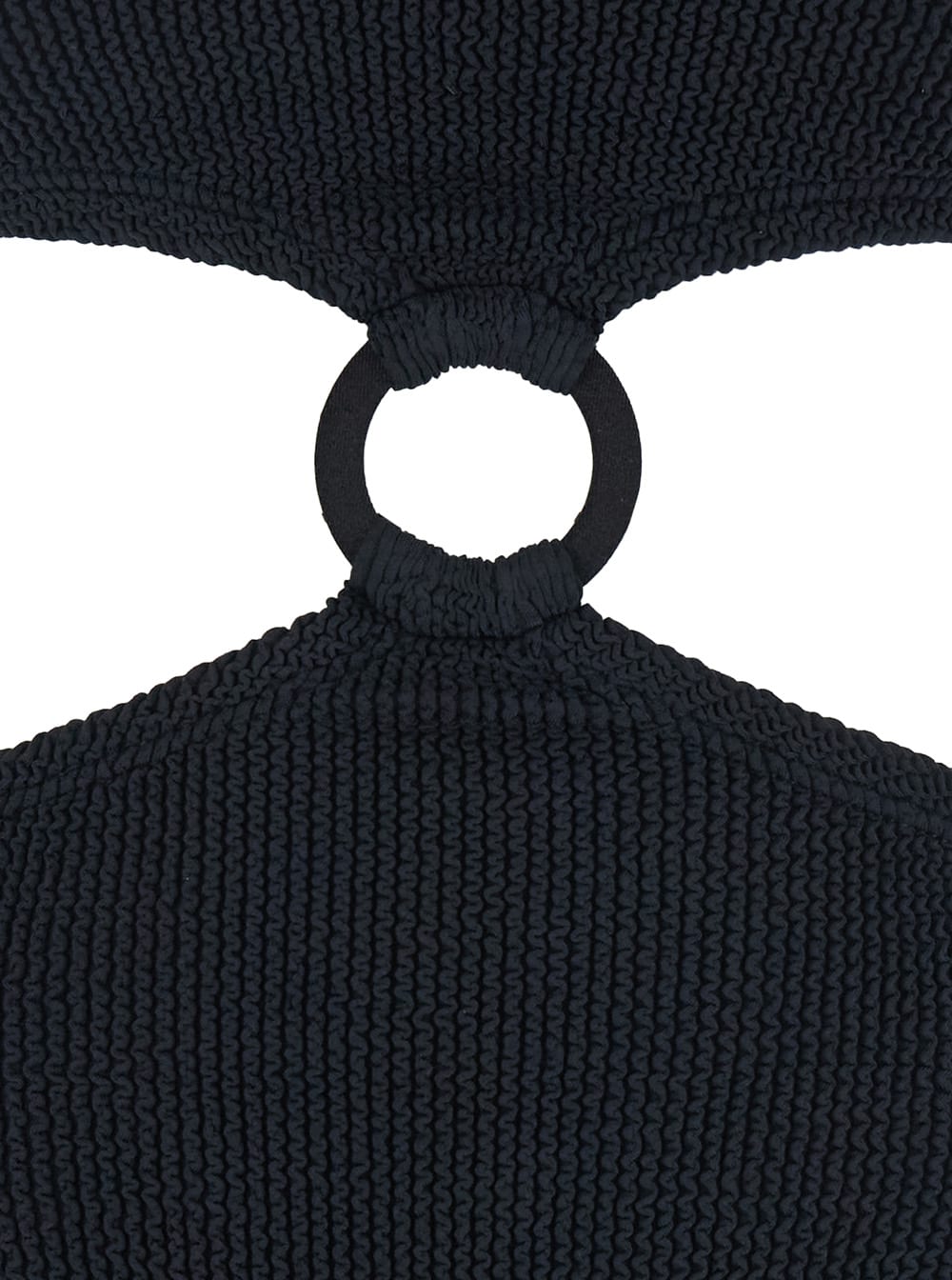 Hunza G Jerry Swim Strapless High-cut Ring Detail In Black