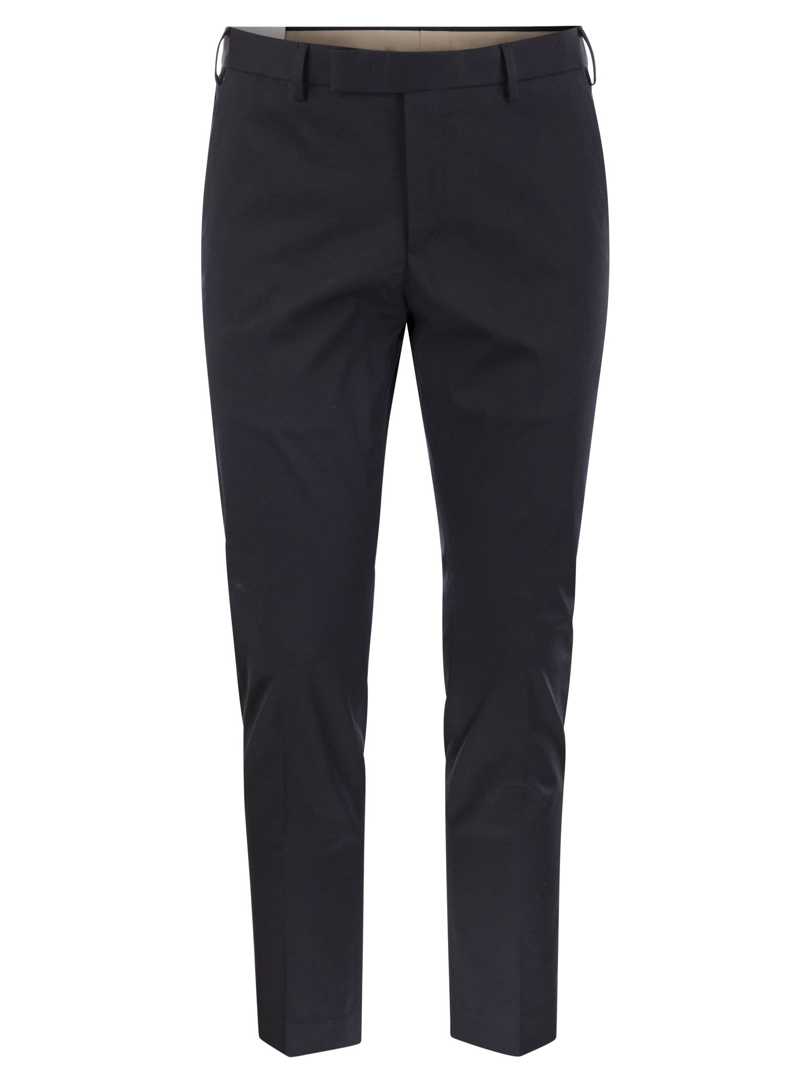 Pt01 Dieci - Cotton Trousers In Navy