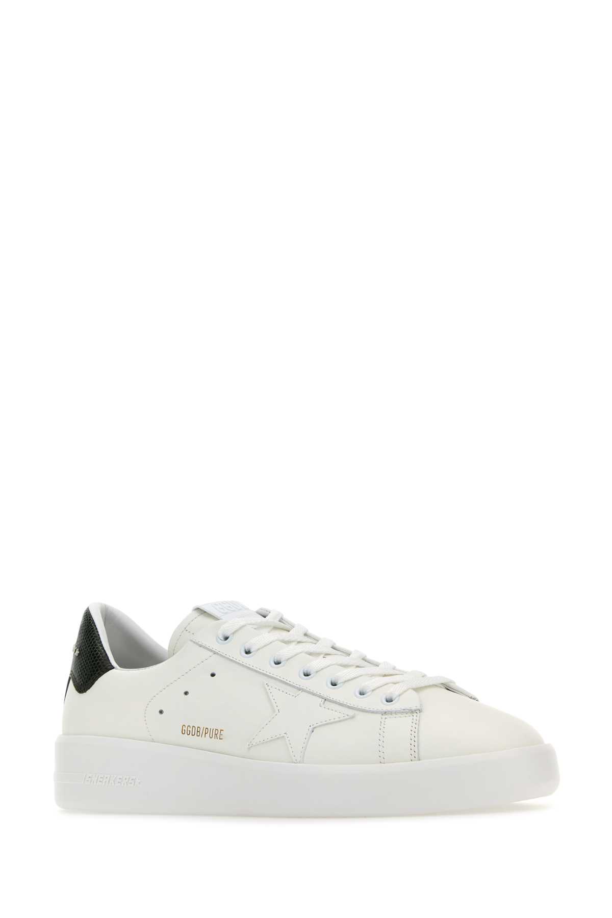 Shop Golden Goose White Leather Pure New Sneakers In Whitedarkgreen