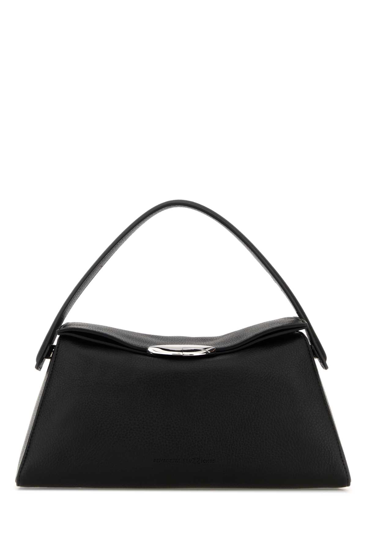 Benedetta Bruzziches Large Structured Leather Handbag With Top Handle In Black