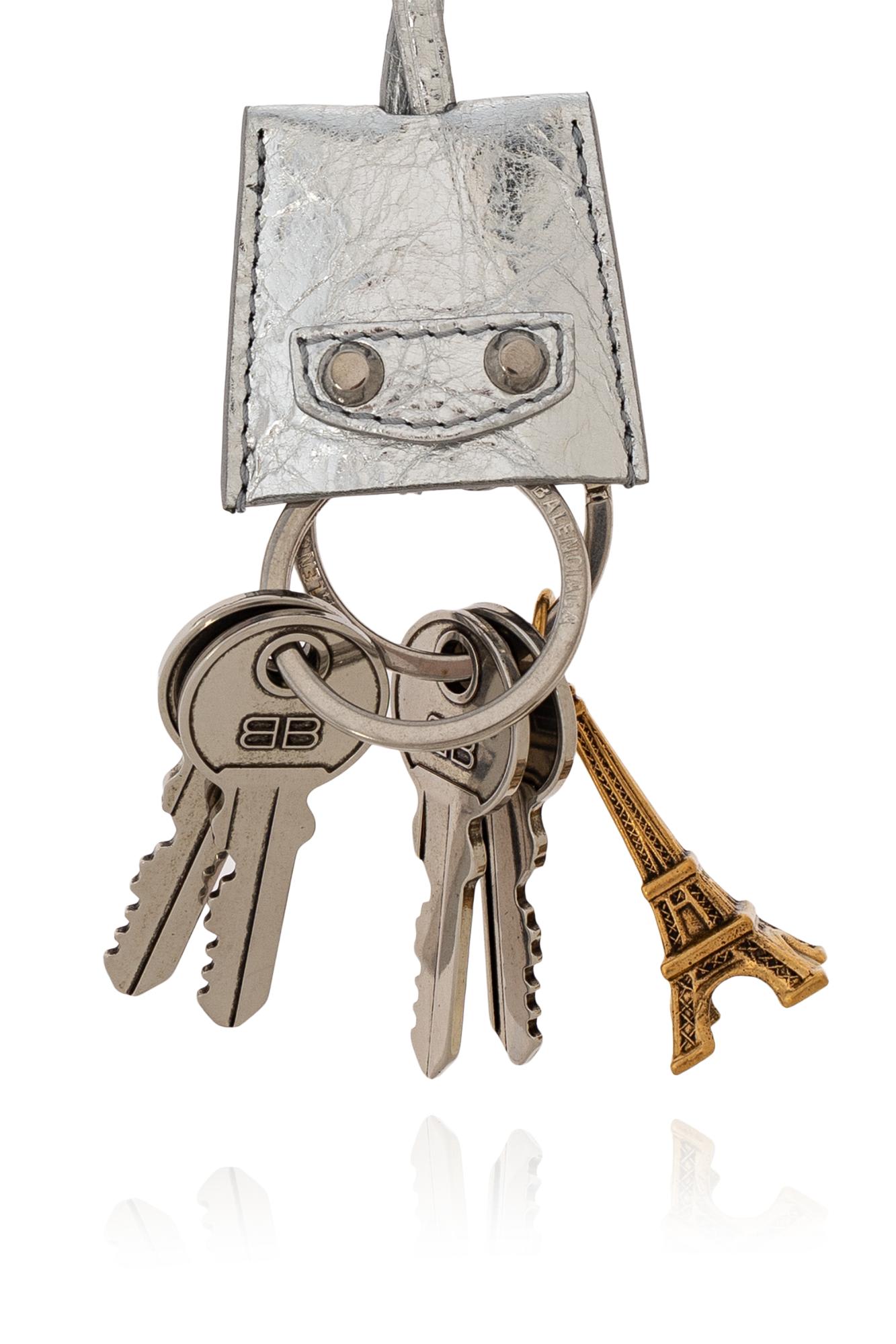 Shop Balenciaga Keychain With Decorative Keys In Silver