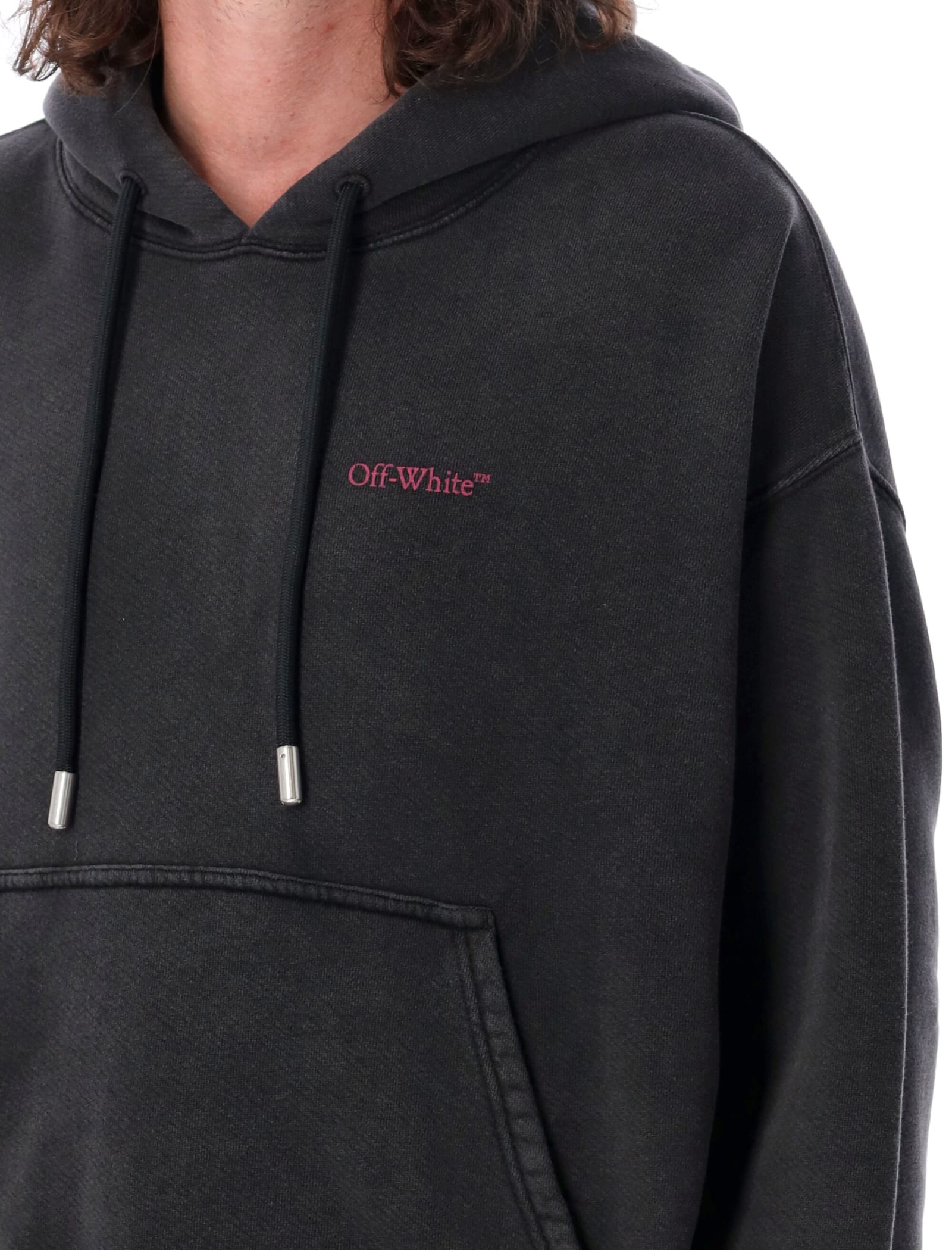 Shop Off-white Pink Bacchus Skate Hoodie In Black Fuchs