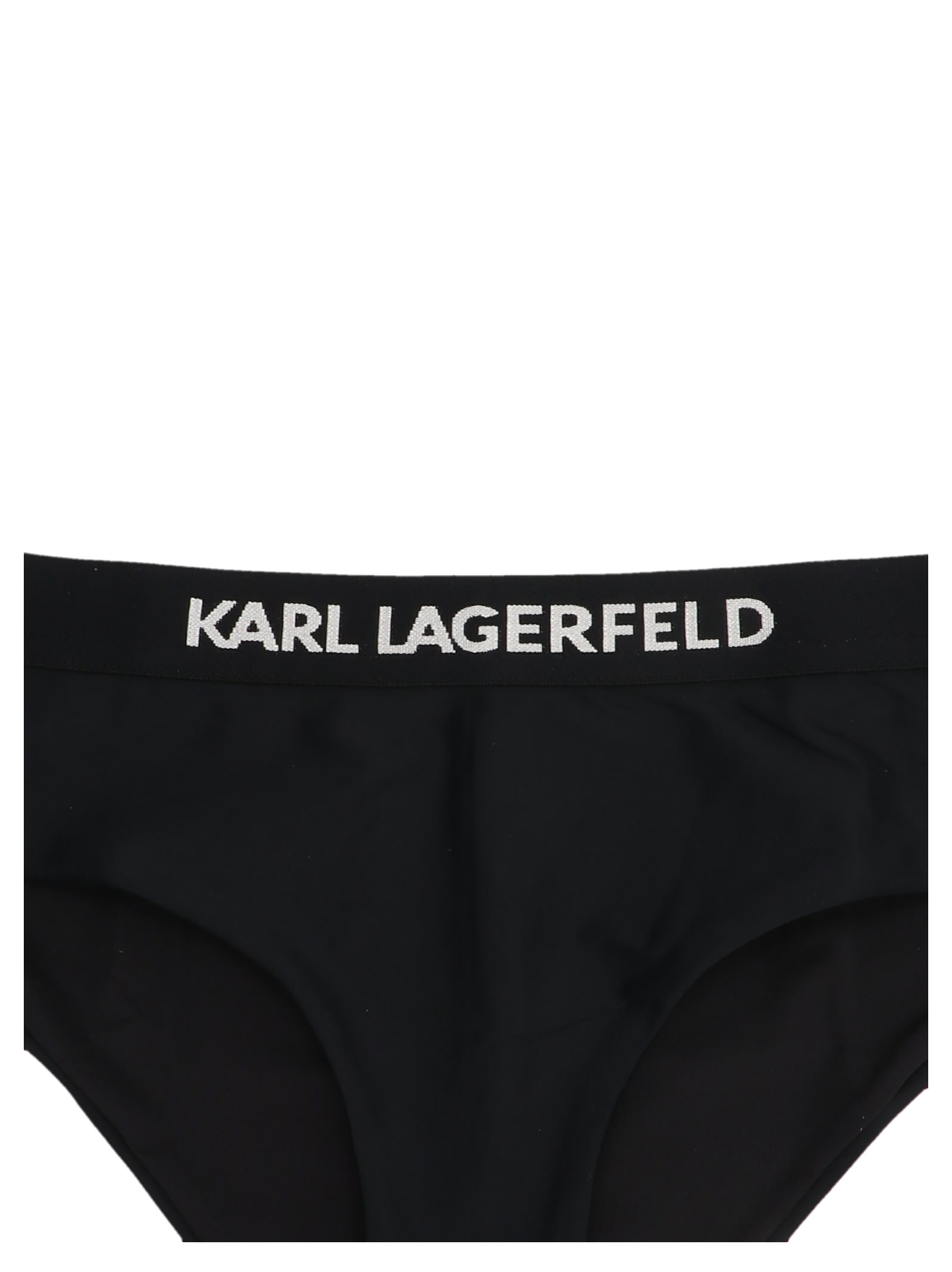 Shop Karl Lagerfeld Karl Logo Bikini Bottom In Black