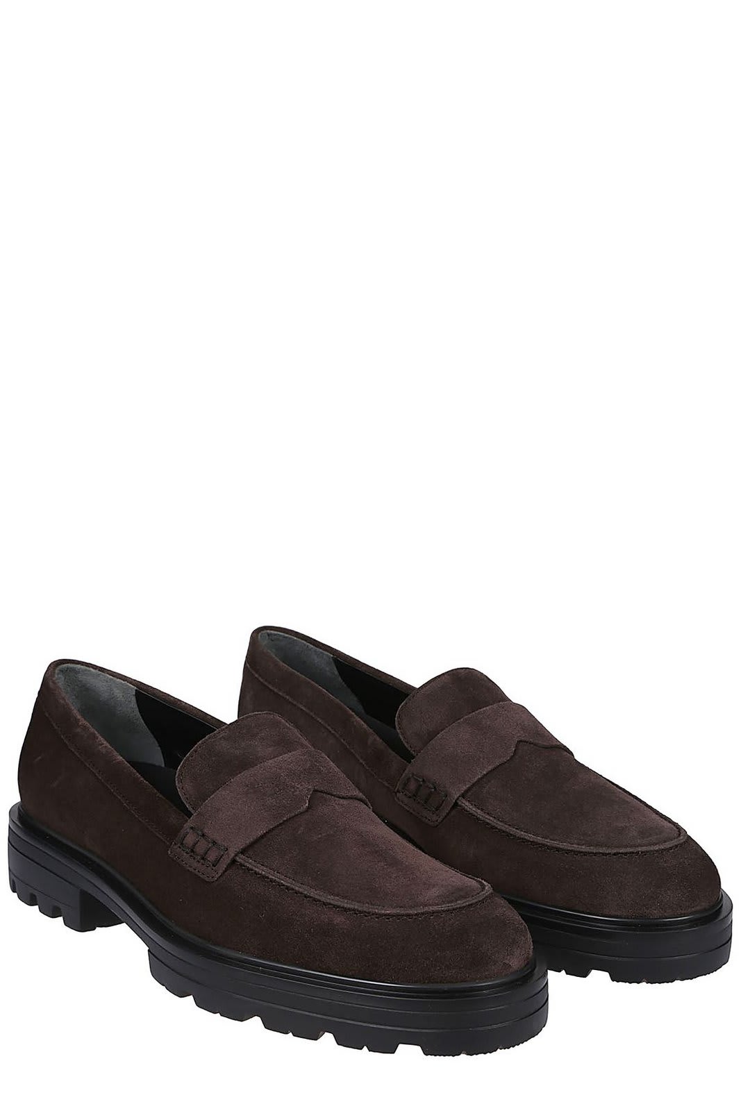 Shop Hogan H673 Slip-on Loafers In Palissandro