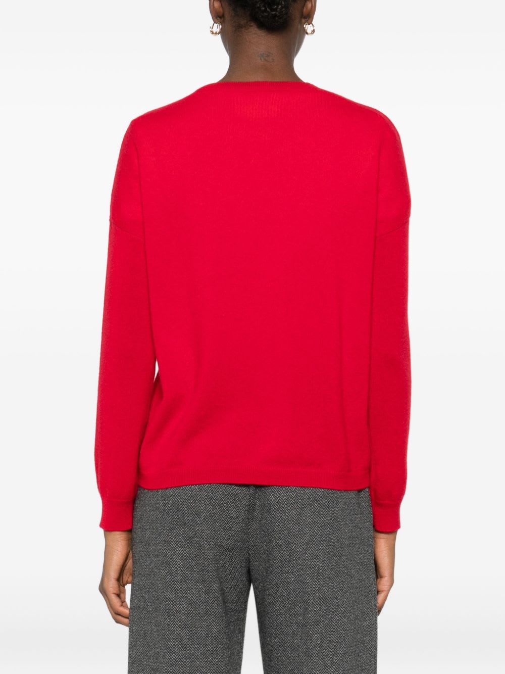 Lisa Yang Bright Red Crew-neck Long-sleeve Sweater In Red