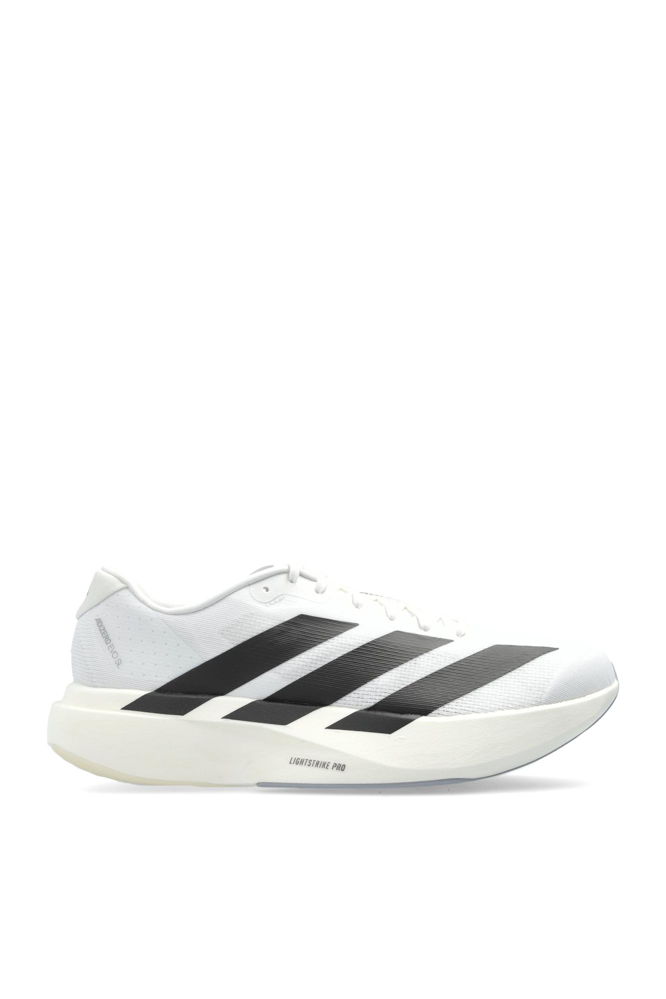 Adidas Originals Adidas Adizero Evo White Sneakers With Signature 3-stripes In Gray