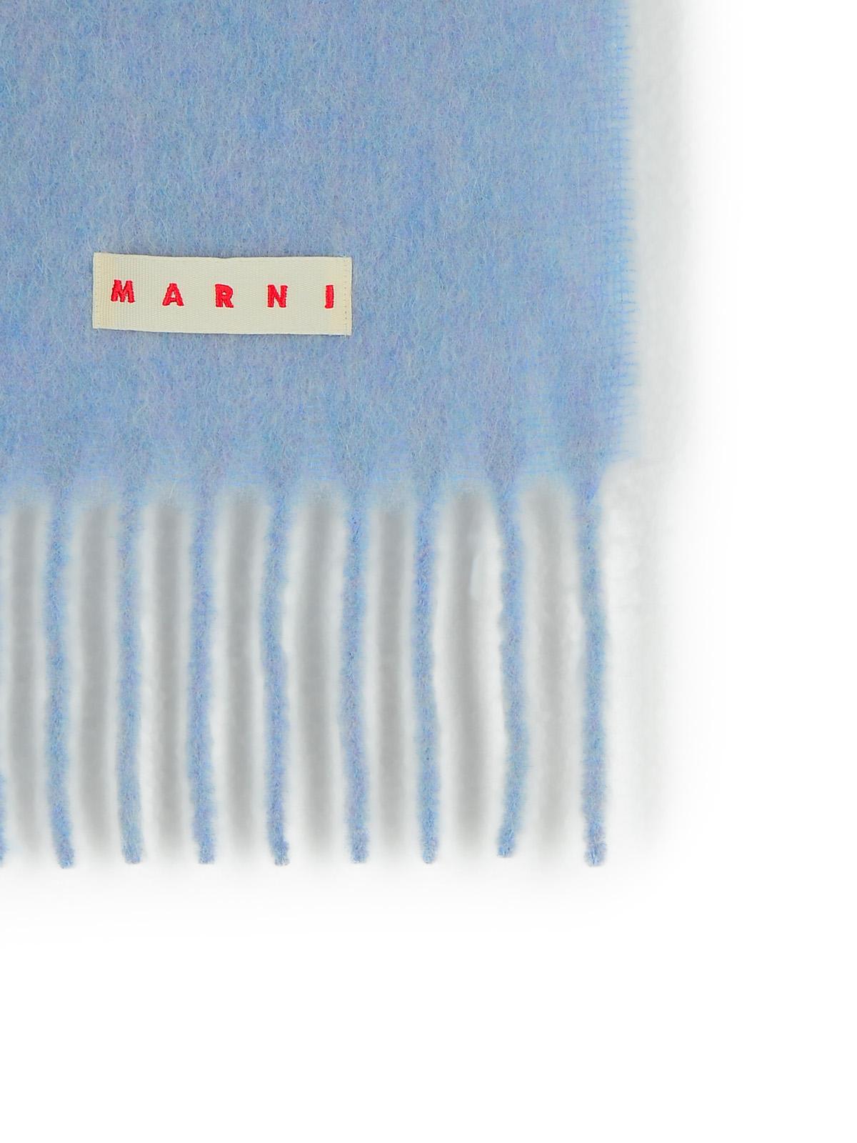 Marni Light Blue Alpaca Blend Scarf In Gray
