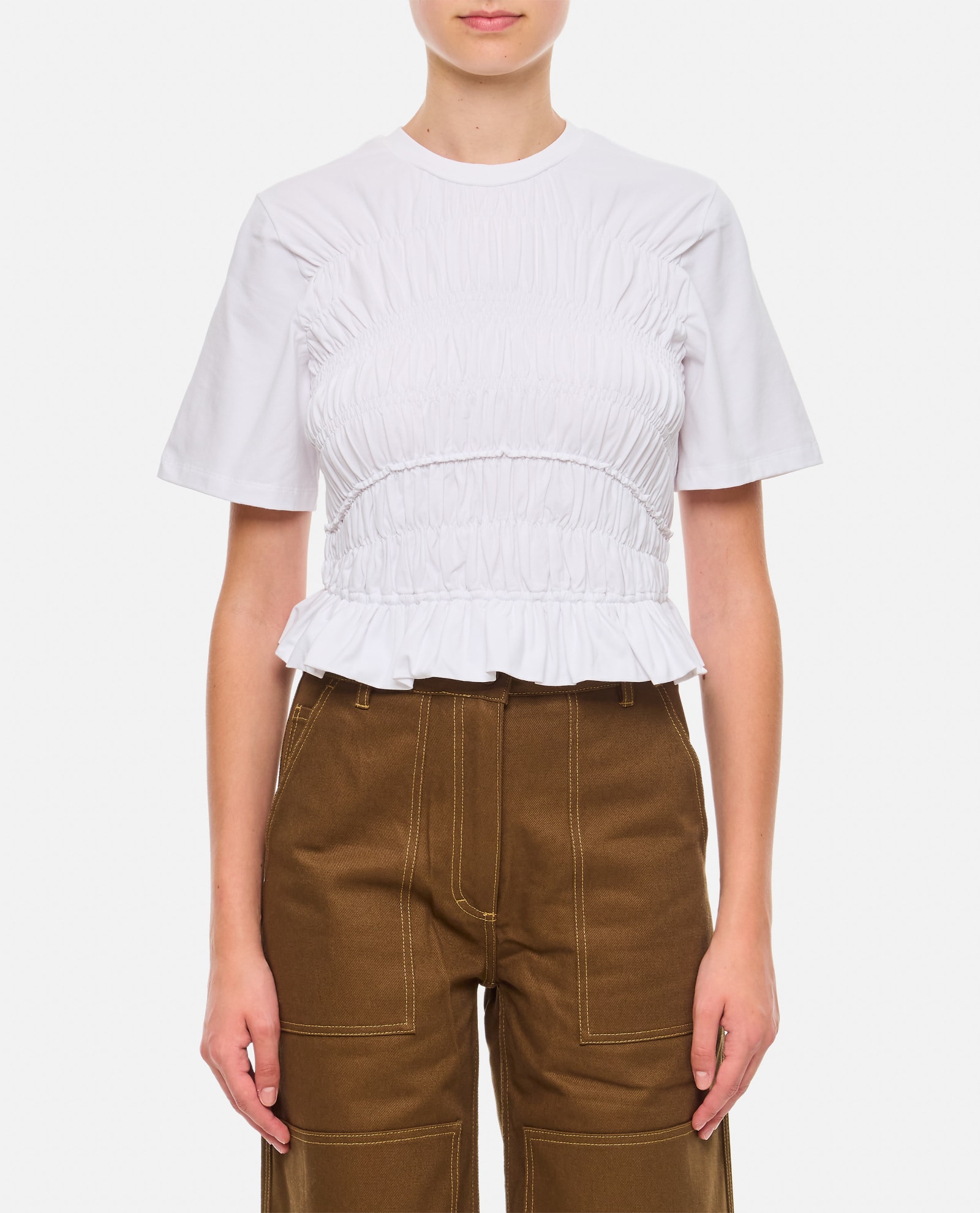 Shop Cecilie Bahnsen Oasis Smock T-shirt In White