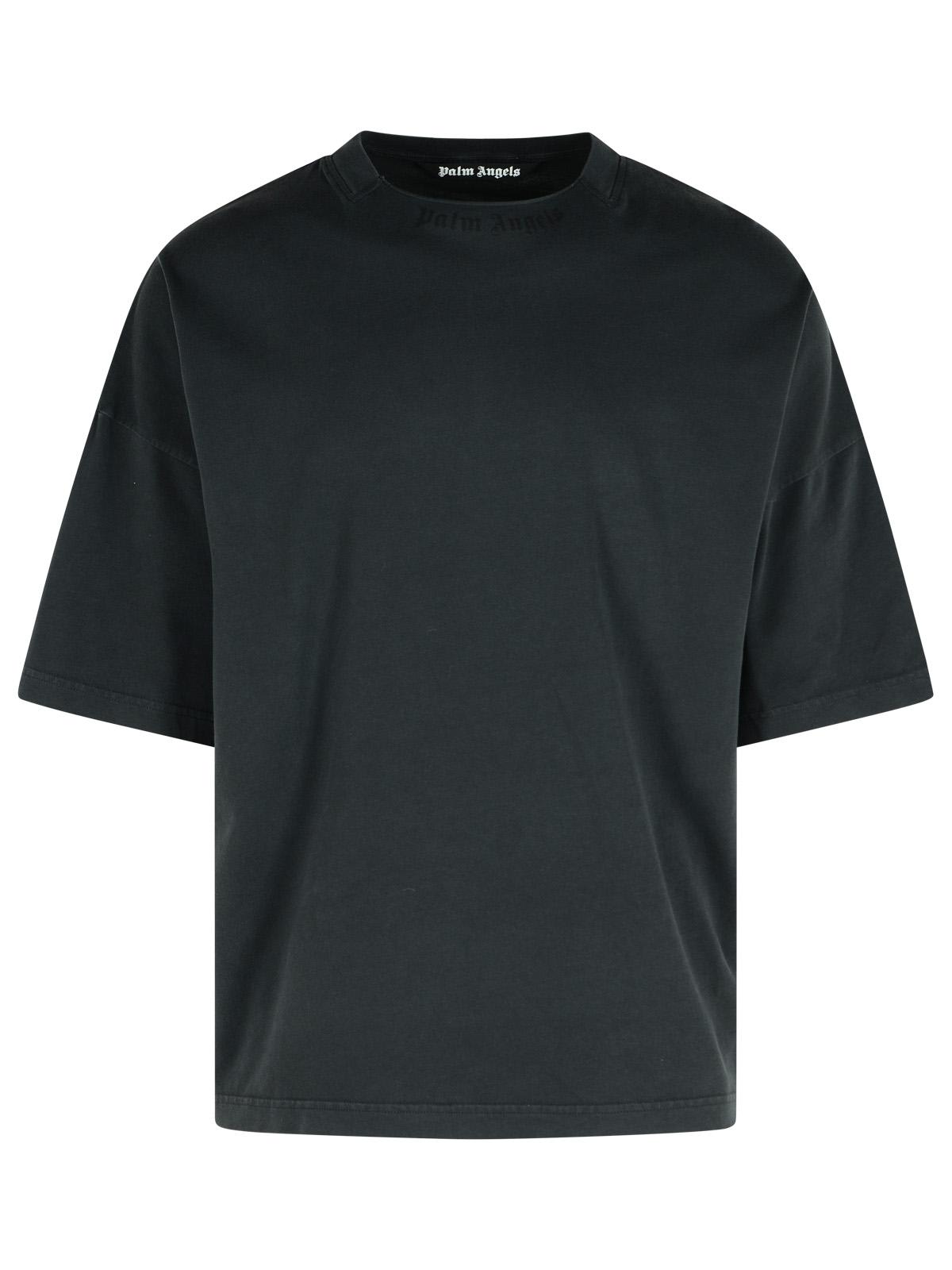 Palm Angels Logo-tag Round-neck T-shirt In Black