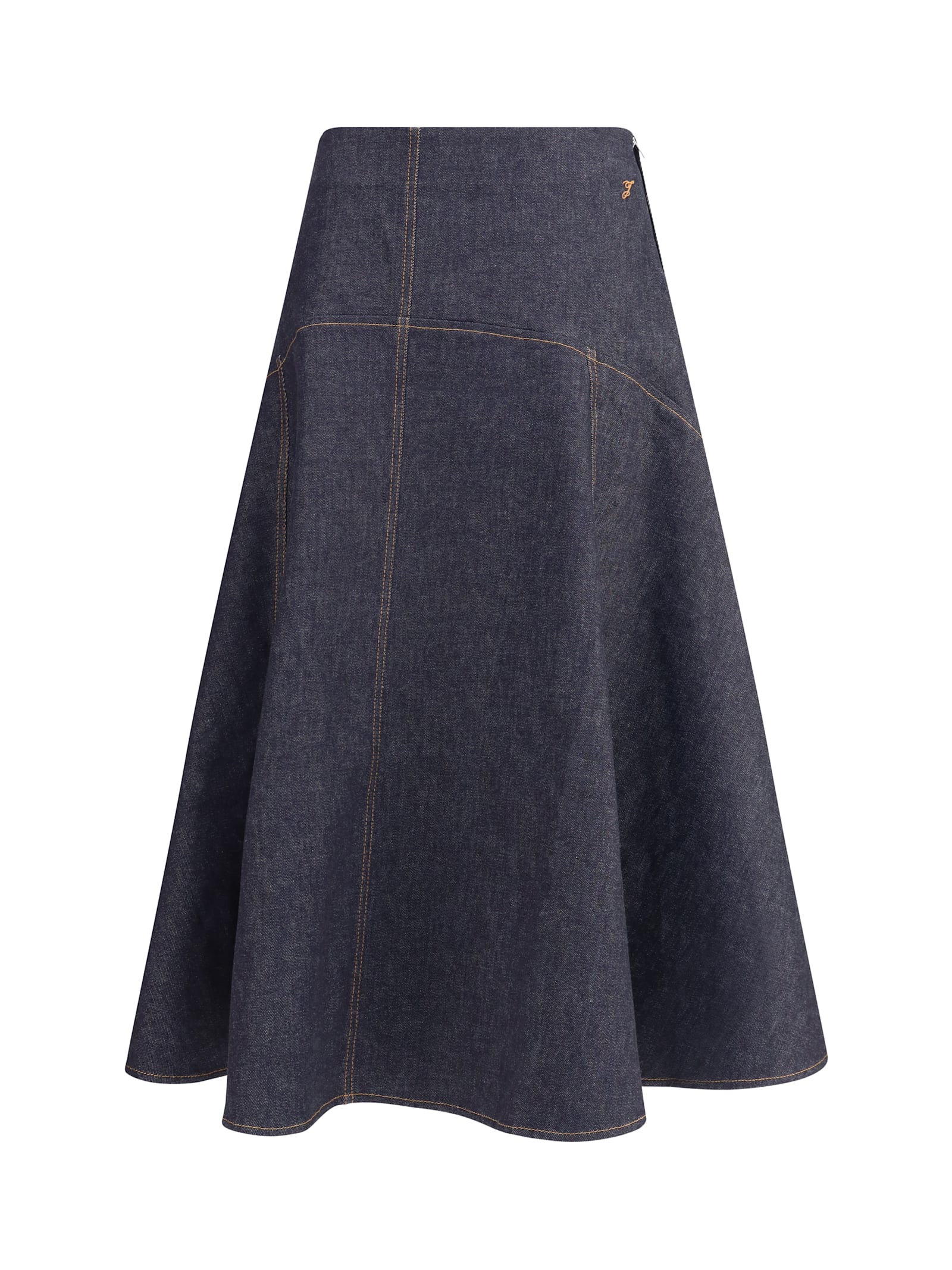 Jacquemus Denim Midi Skirt In Blue