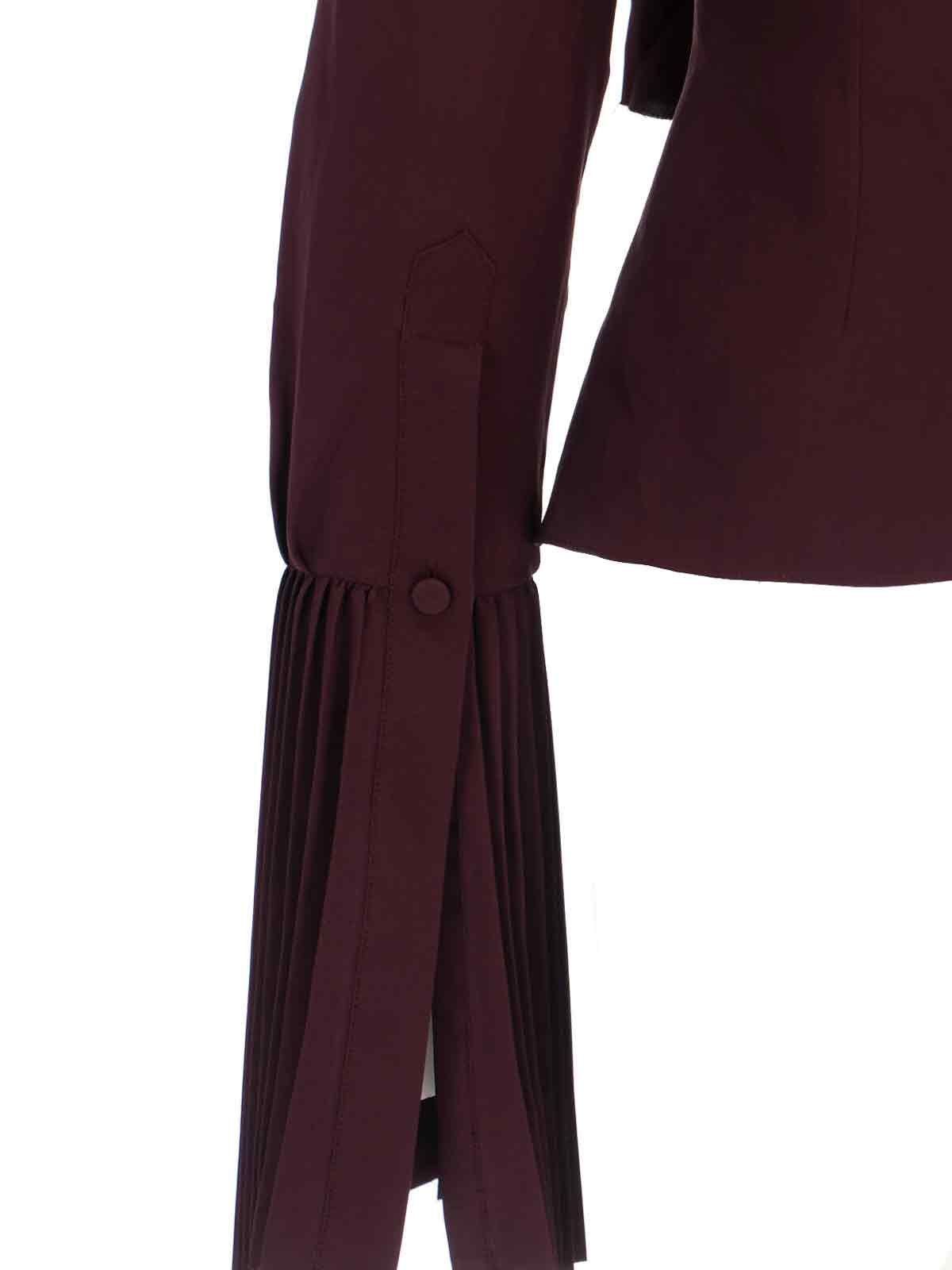 Alexander Mcqueen Pleated Blouse In Burgundy
