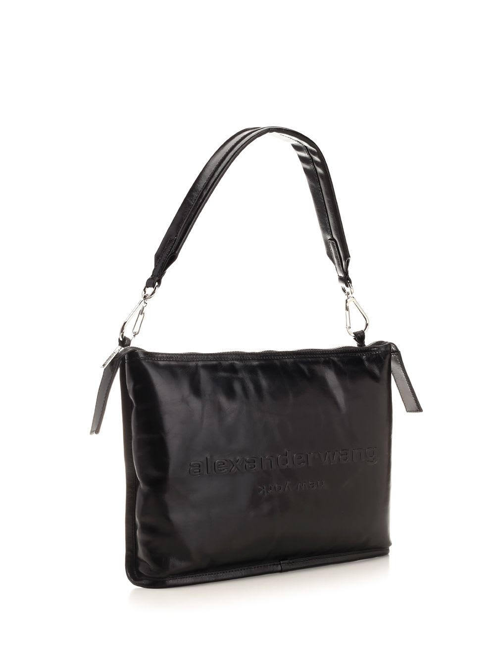 Shop Alexander Wang Punch Shoulder Bag In Black