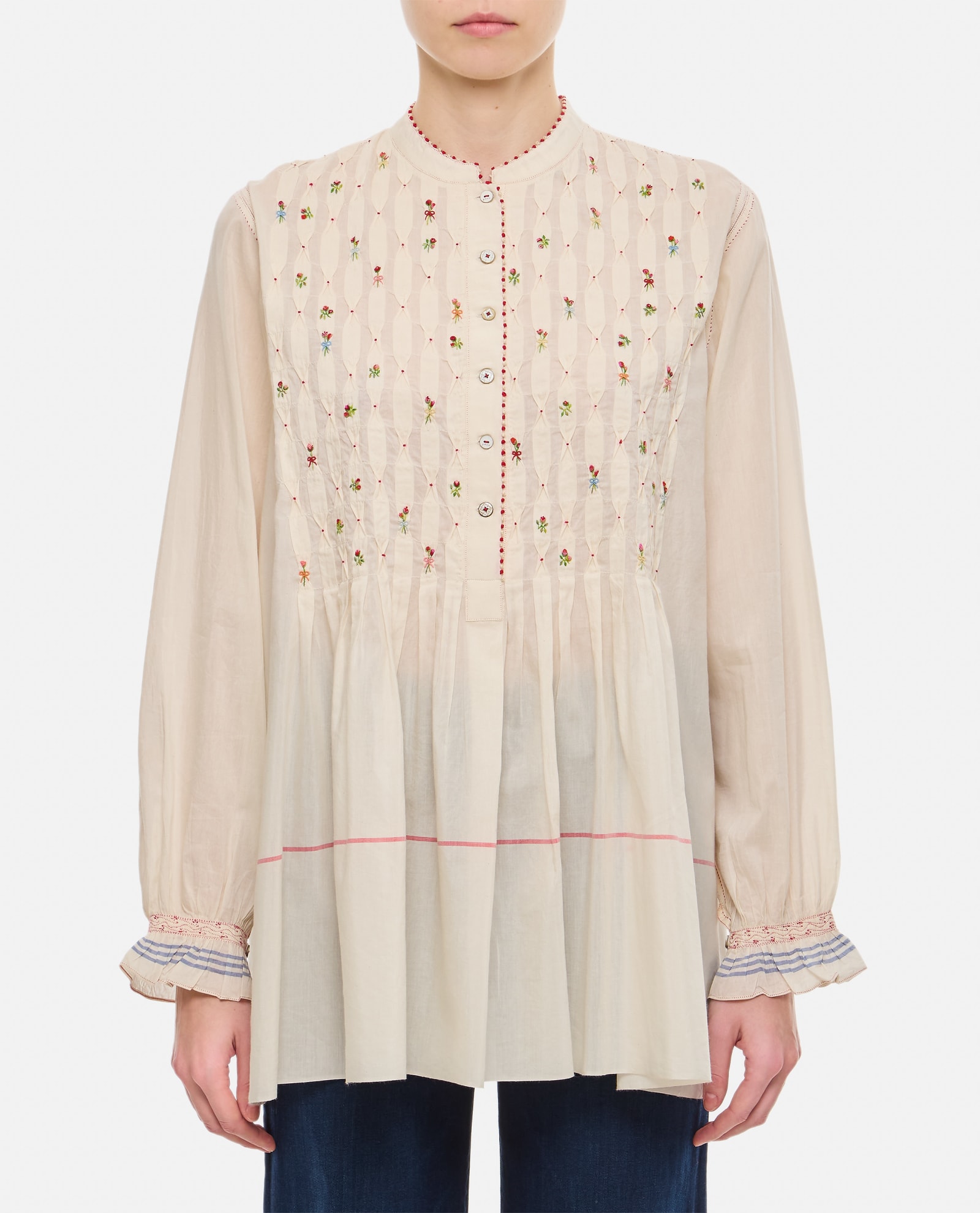 Shop Péro Cotton And Silk Shirt In As Multi