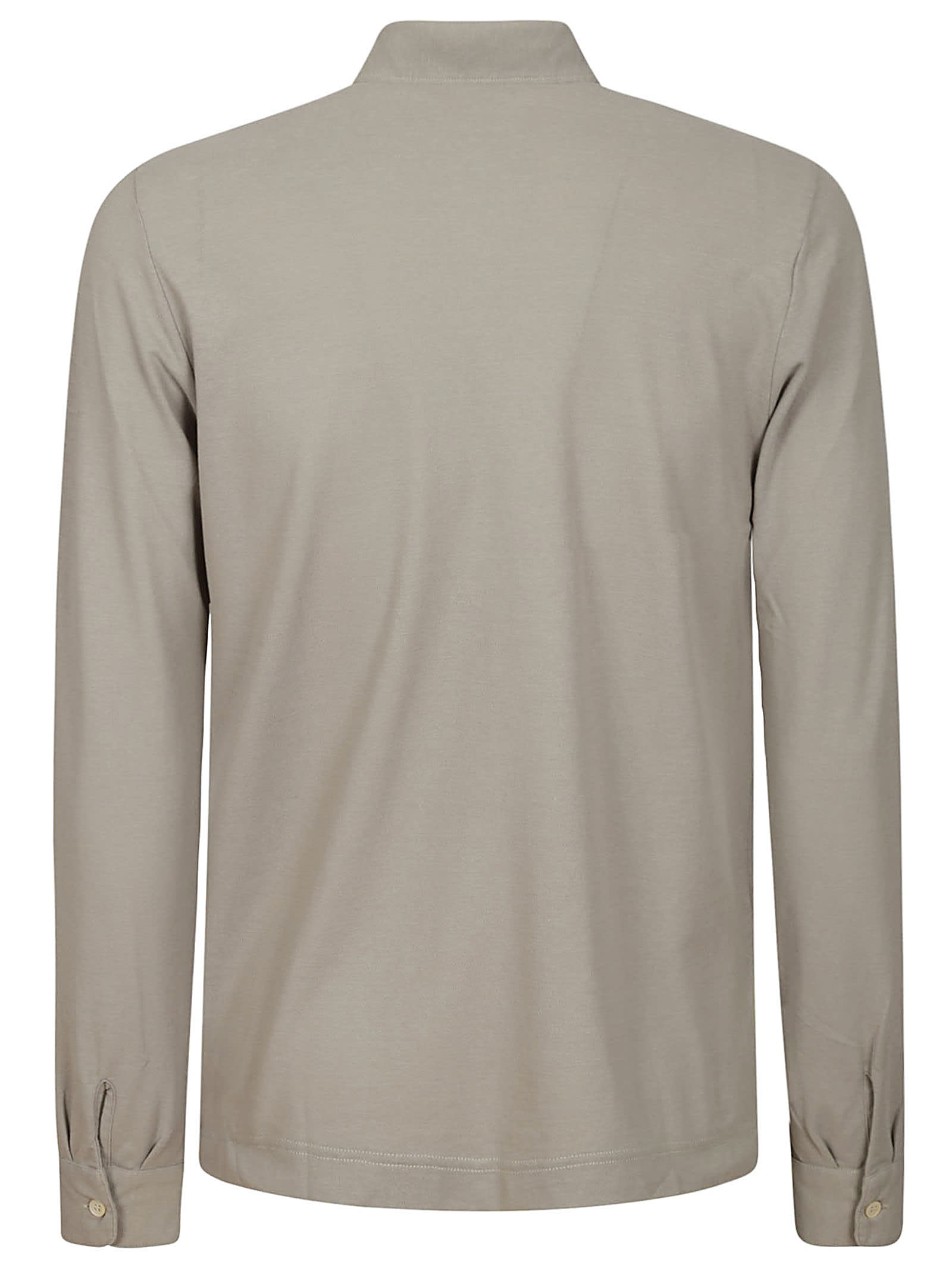 Shop Zanone Polo Ls Ice Cotton In Light Taupe