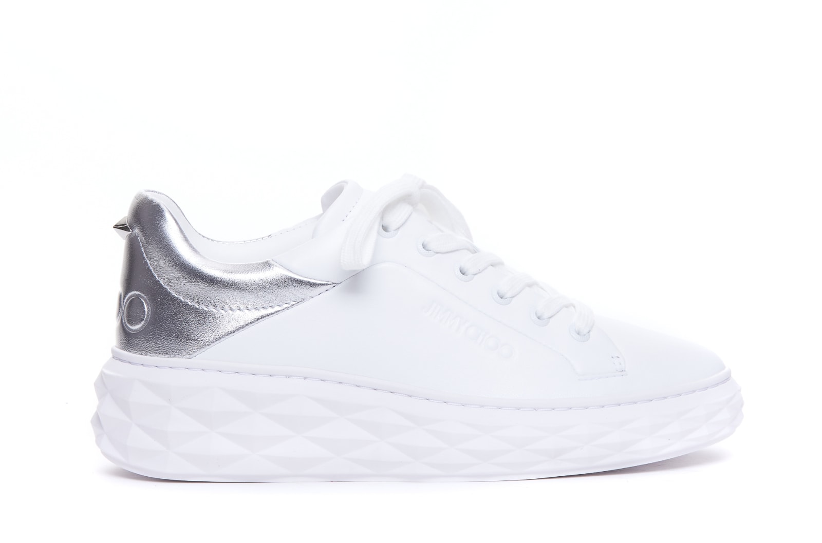 Shop Jimmy Choo Diamond Maxi Sneakers In White