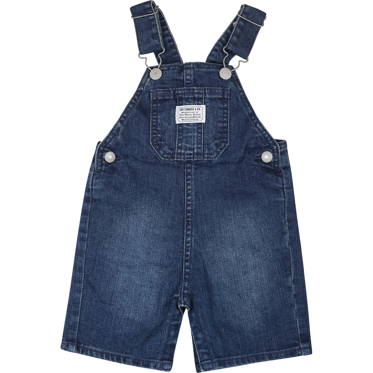 Levi's Blue Dungarees For Babykids With Logo In Denim