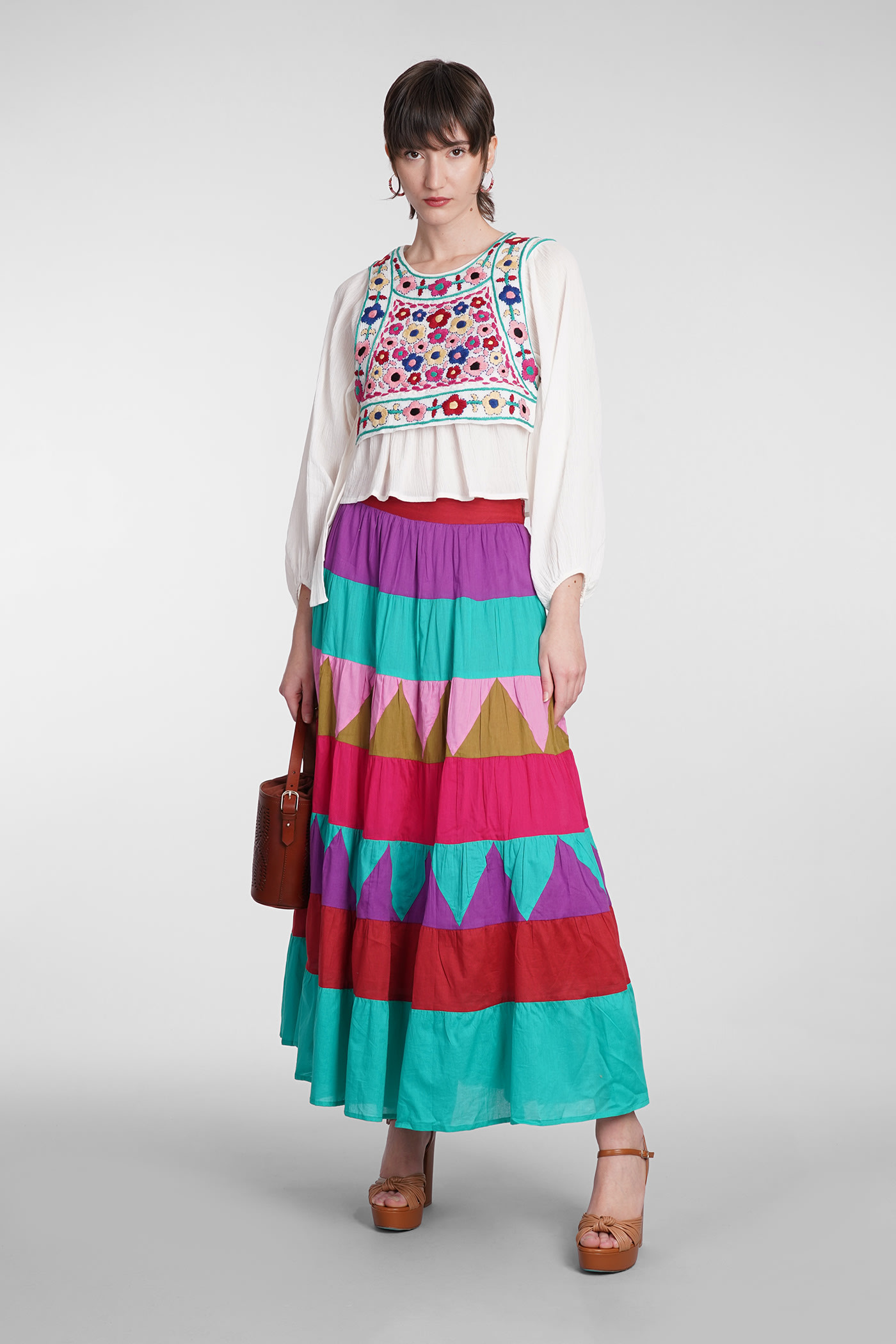 Shop Antik Batik Perrine Skirt In Multicolor Cotton