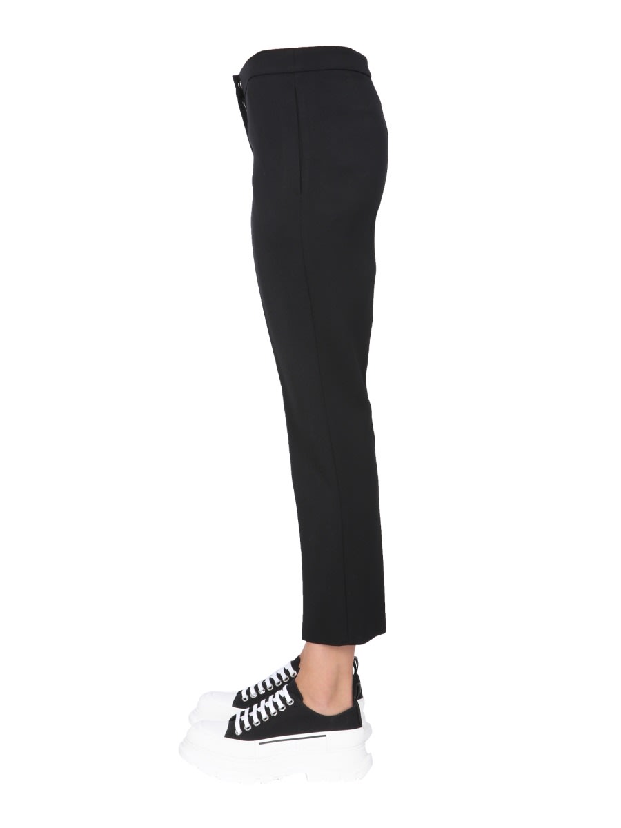 Shop Alexander Mcqueen Cropped Straight Trousers In Black