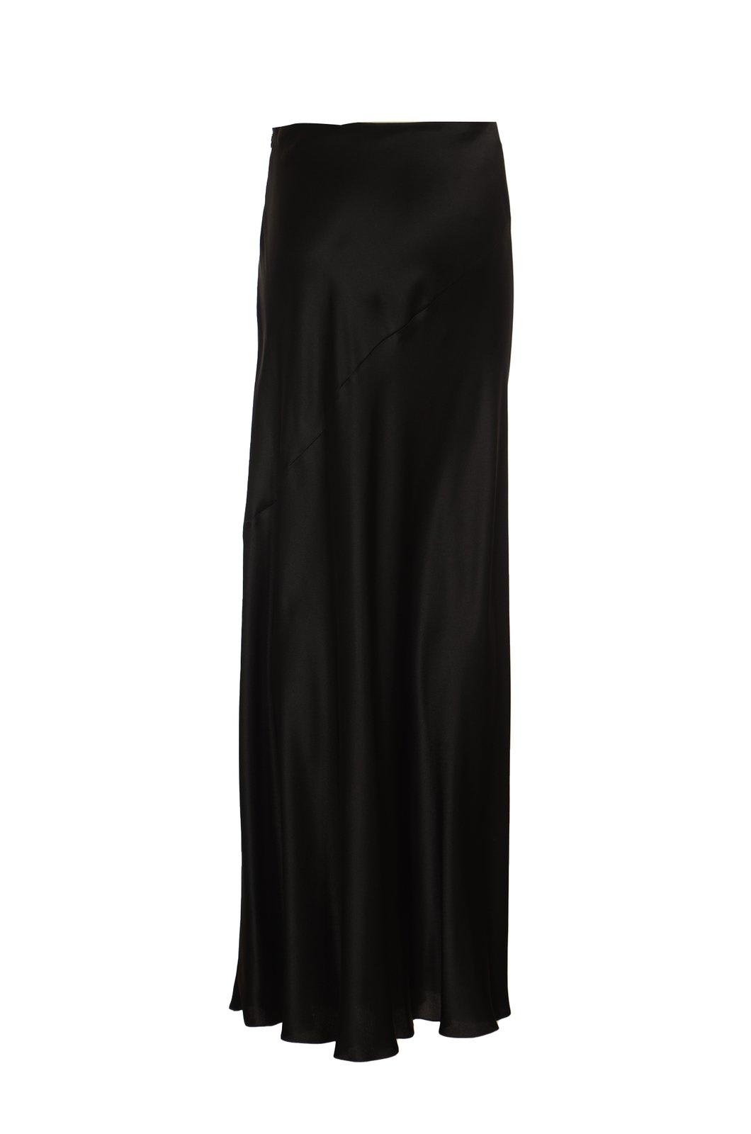 Shop Alberta Ferretti Flared Midi Skirt In Black